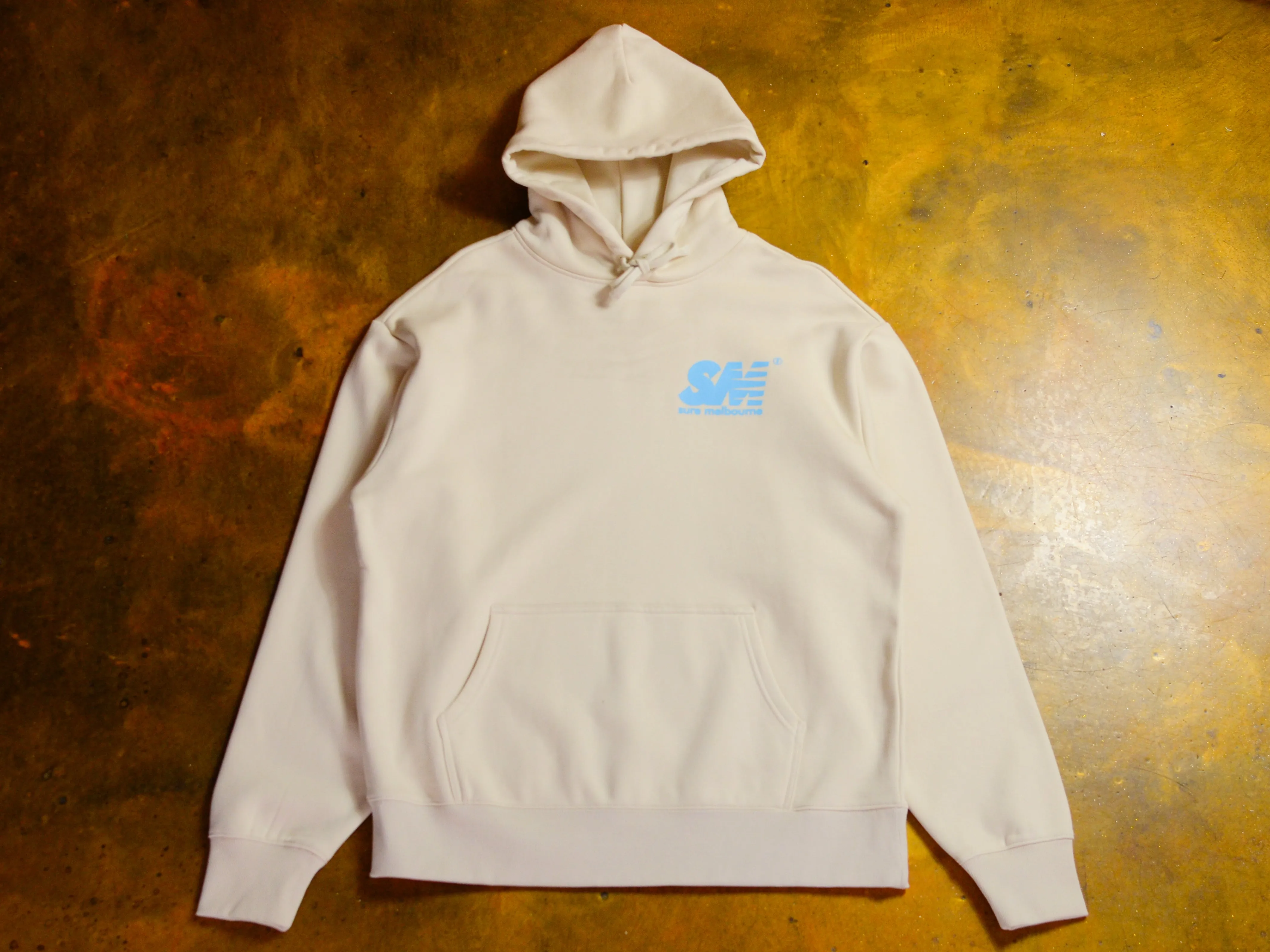 SM Hooded Fleece - Ecru / Sky Blue