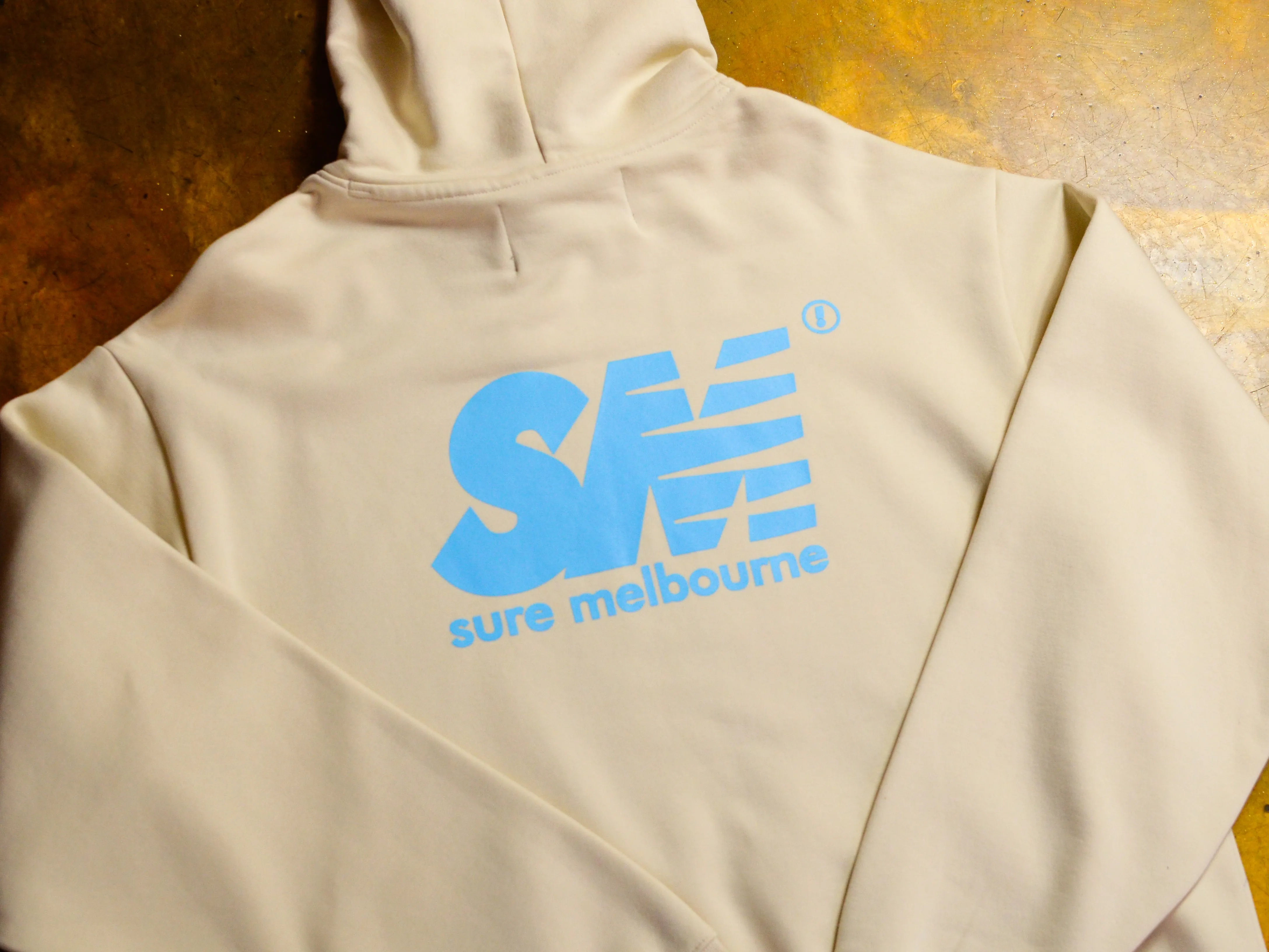 SM Hooded Fleece - Ecru / Sky Blue
