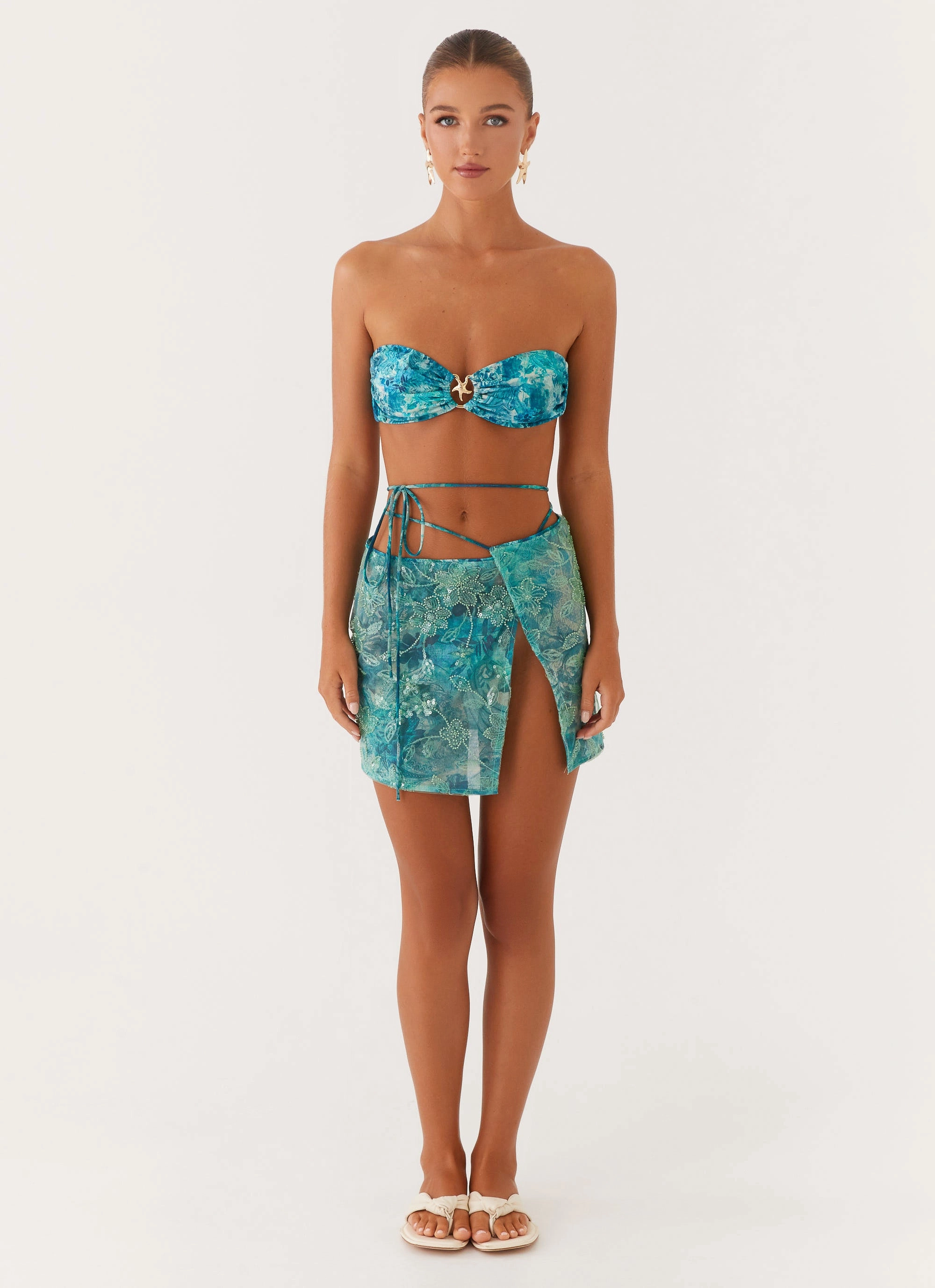 Stylish Vibe Performance Fashion Stacie Mini Skirt - Teal