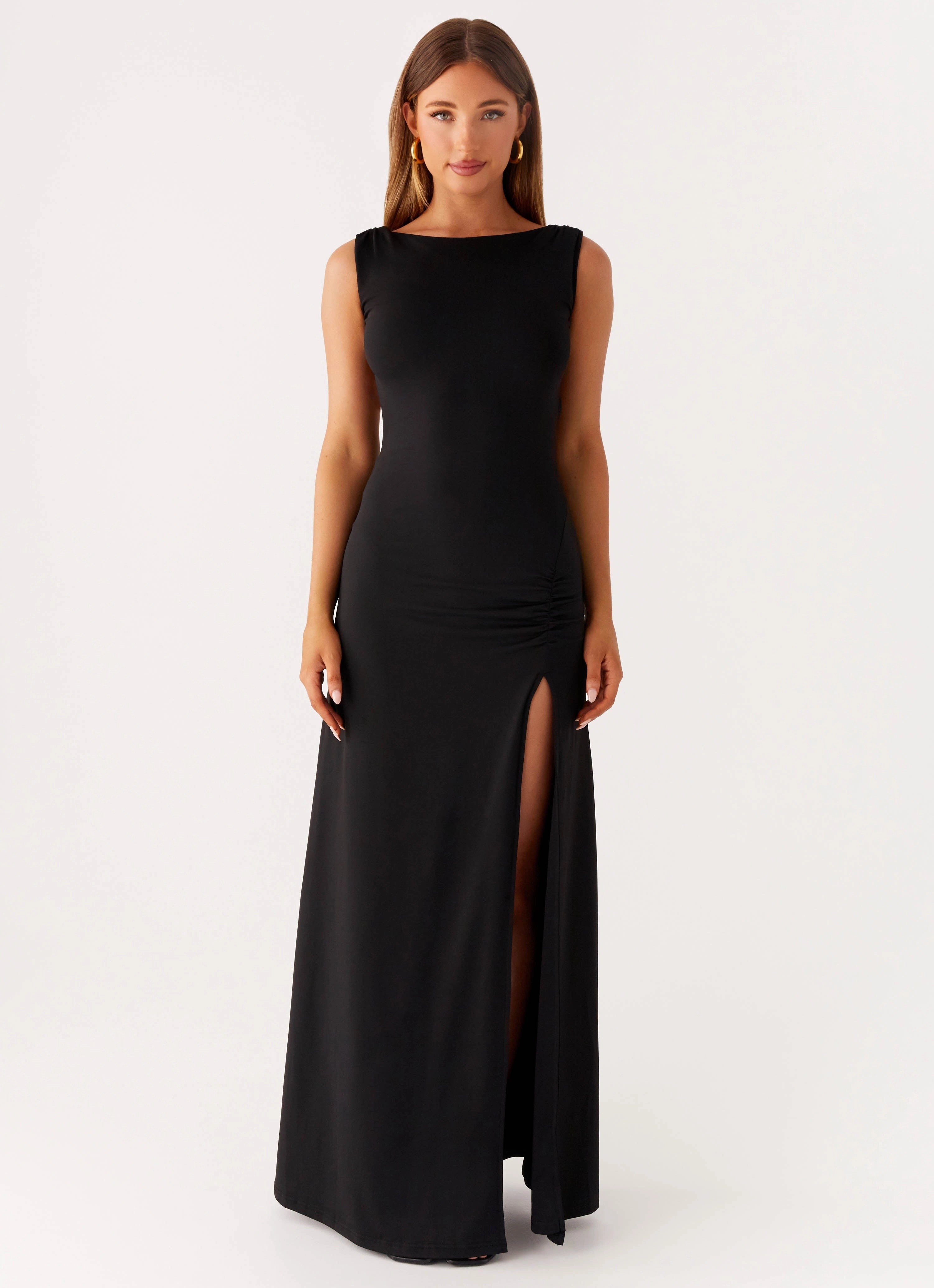 Phianne Maxi Dress - Black Relaxed Waist Timeless Trend