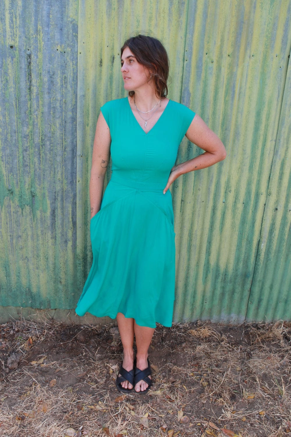 Urban Chic Dreamy Presence Xena Dress in Teal Challis