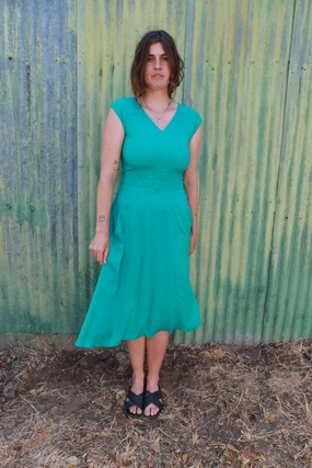 Xena Dress in Teal Challis Cozy Comfort