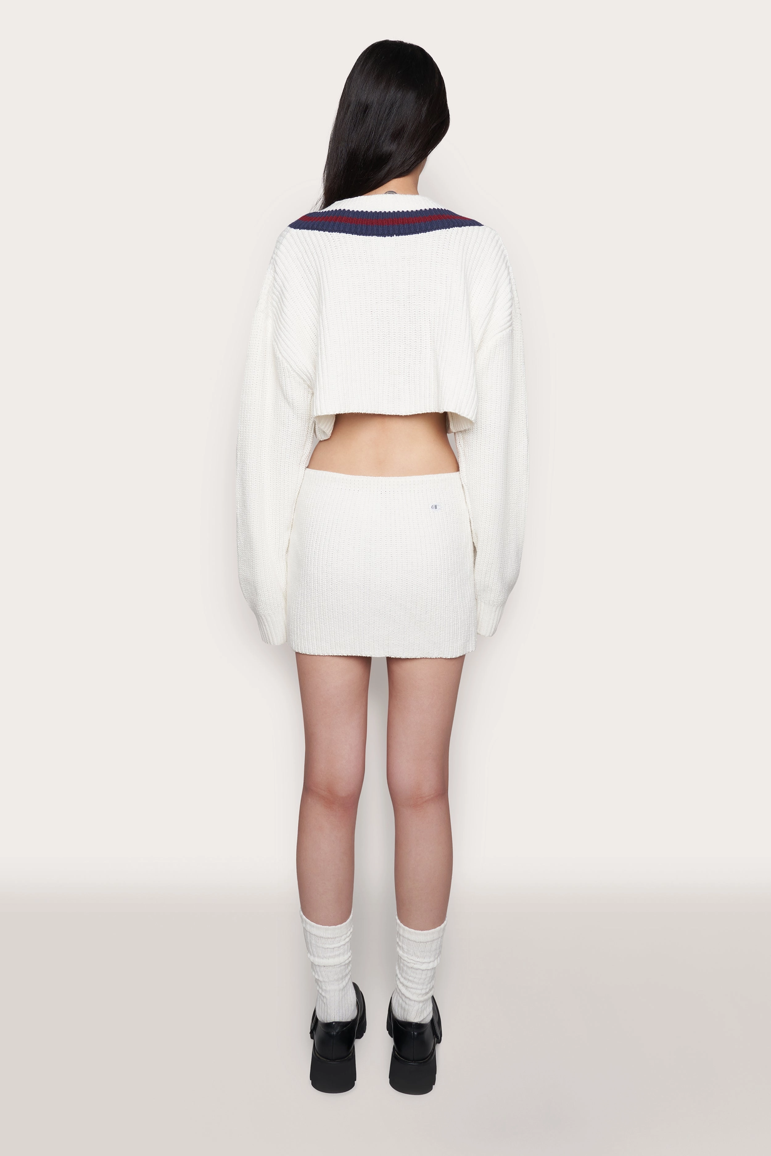 Guizio X Champion Rib Knit Mini Skirt Neutral Look