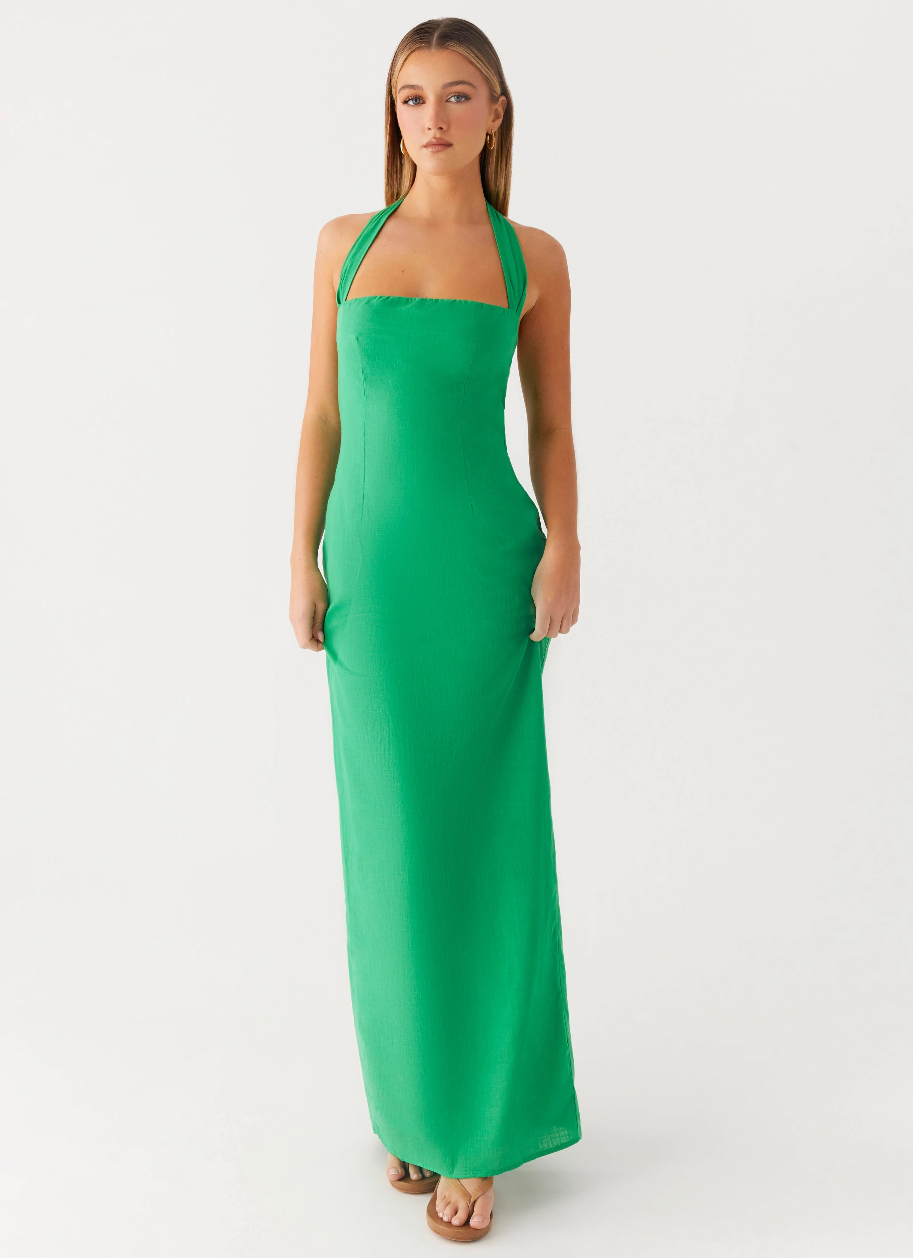Allyse Maxi Dress - Cactus Artistic Shape Subtle design
