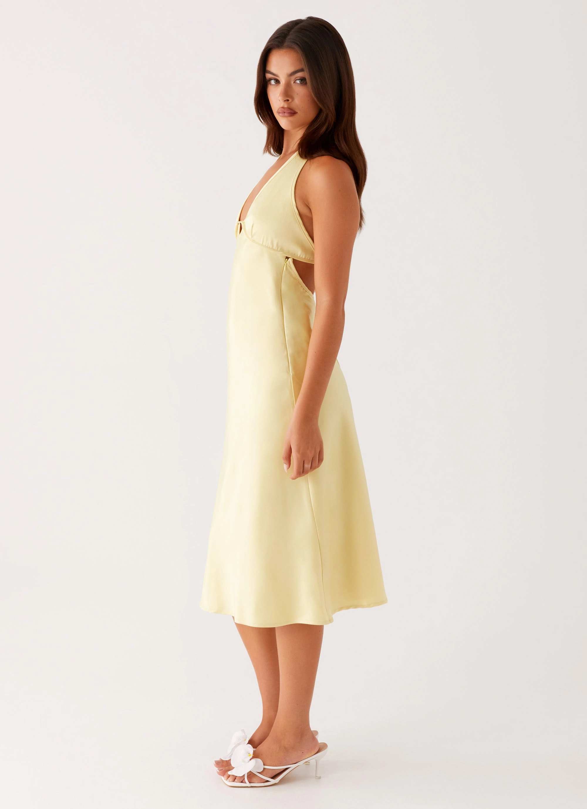 Davies Midi Dress - Yellow Chill Lines