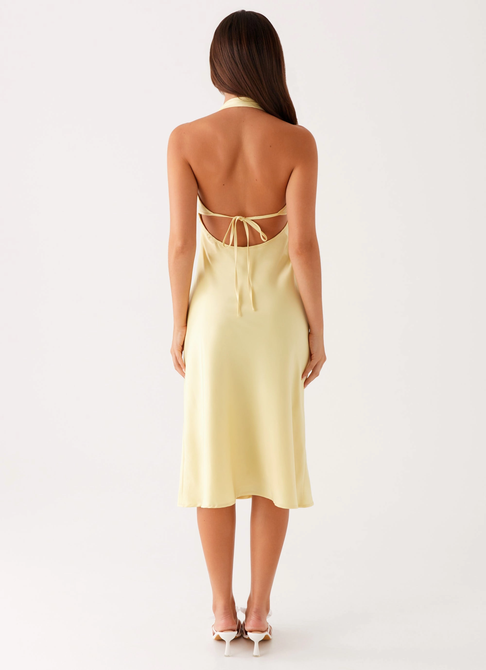 Davies Midi Dress - Yellow All-Day Comfort Wear Airy Silk