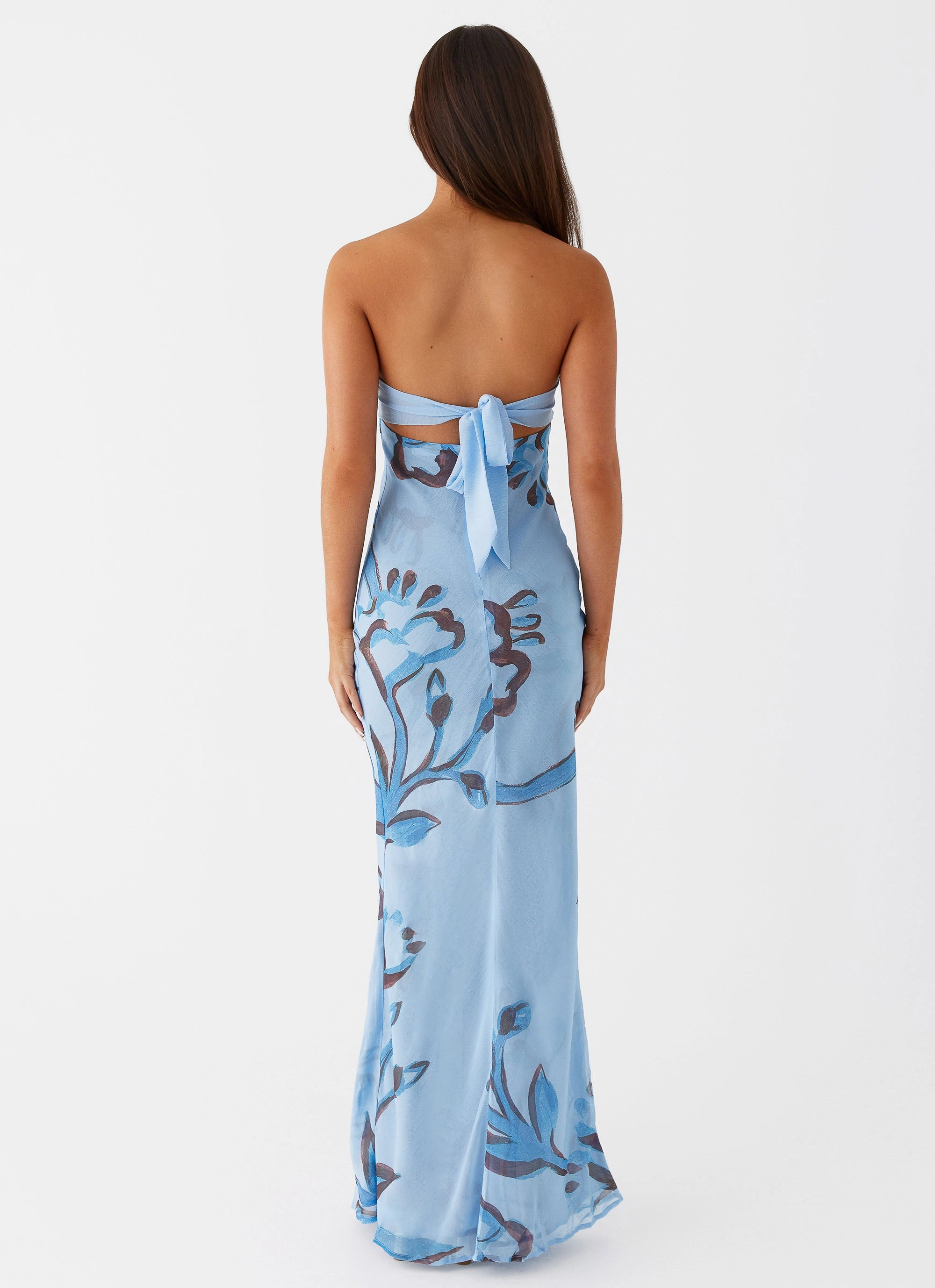 Tropicana Maxi Dress - Blue Floral Limited-Edition Pure Tone