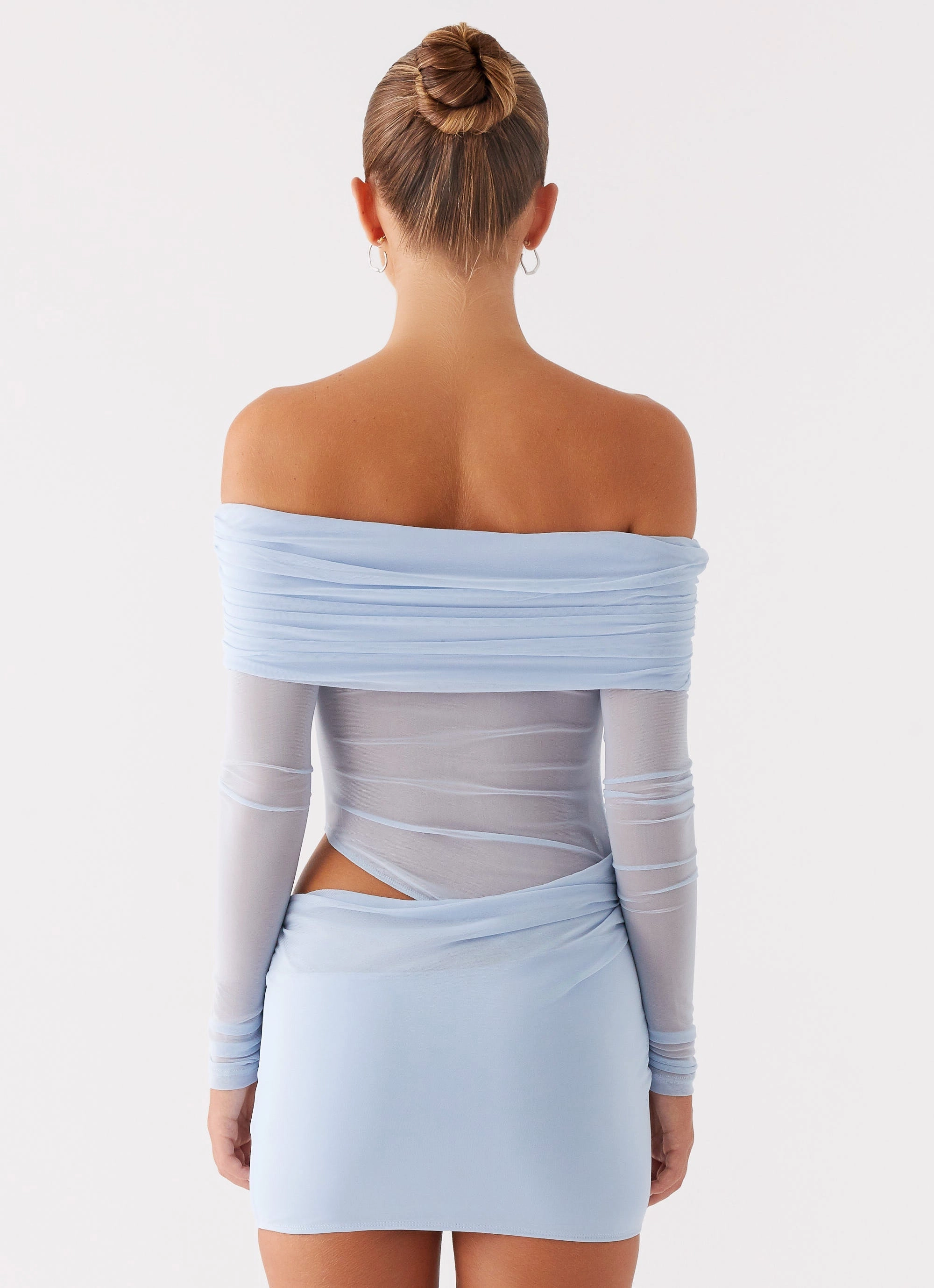 No Doubt Mini Dress - Blue Fashion Detail
