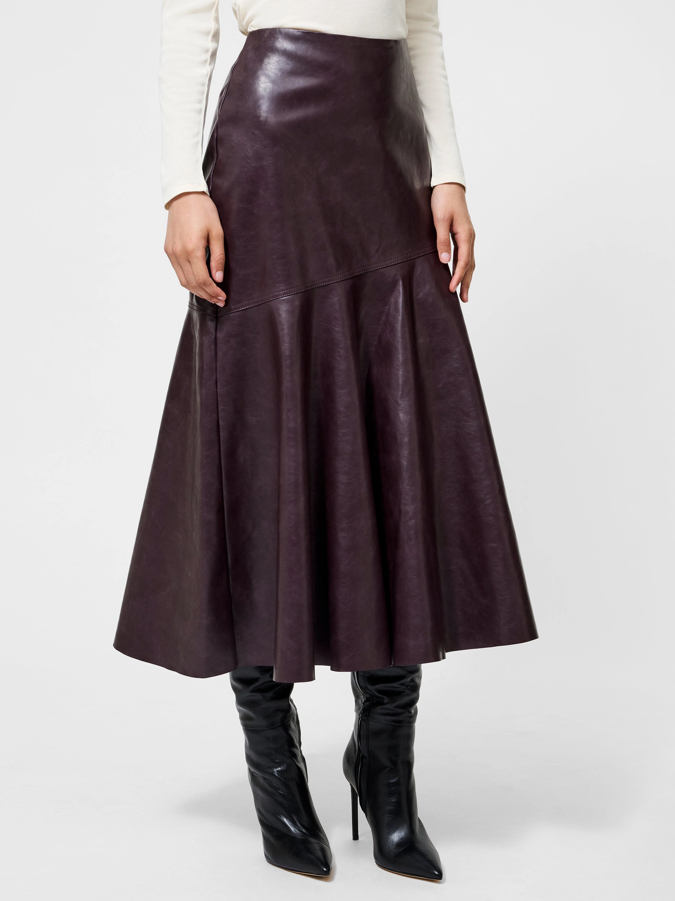 Kayleigh Vegan Leather Midi Skirt Floor Length