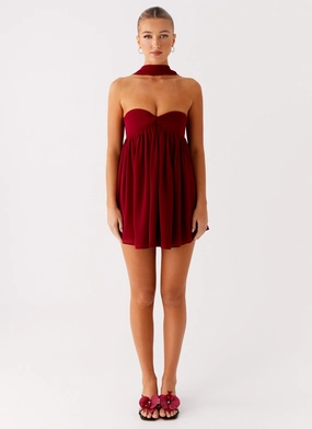 Saturn Mini Dress - Maroon Breezy Look Style Innovation