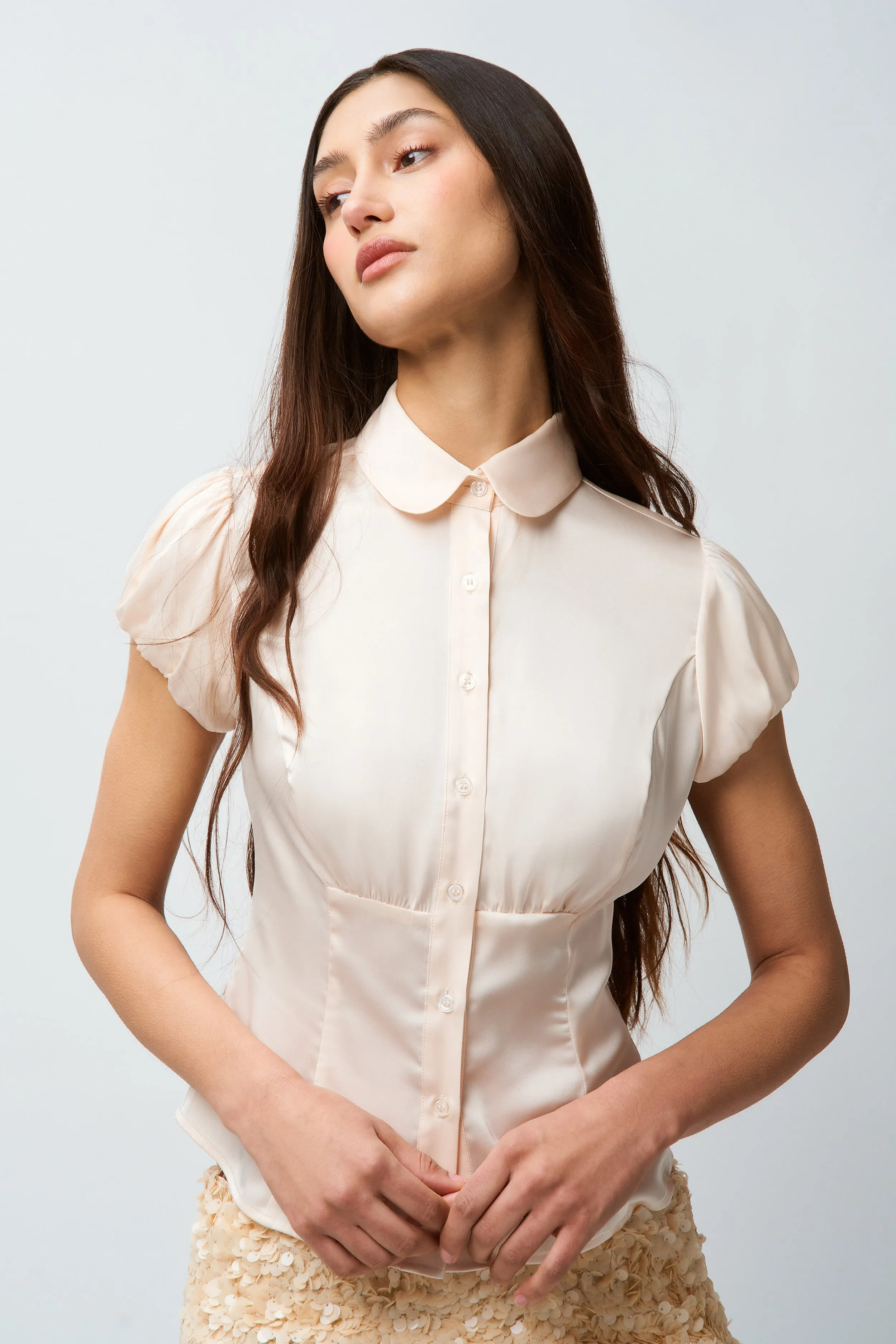 Liana Satin Top Recycled Material Blend ReflectiveTrim