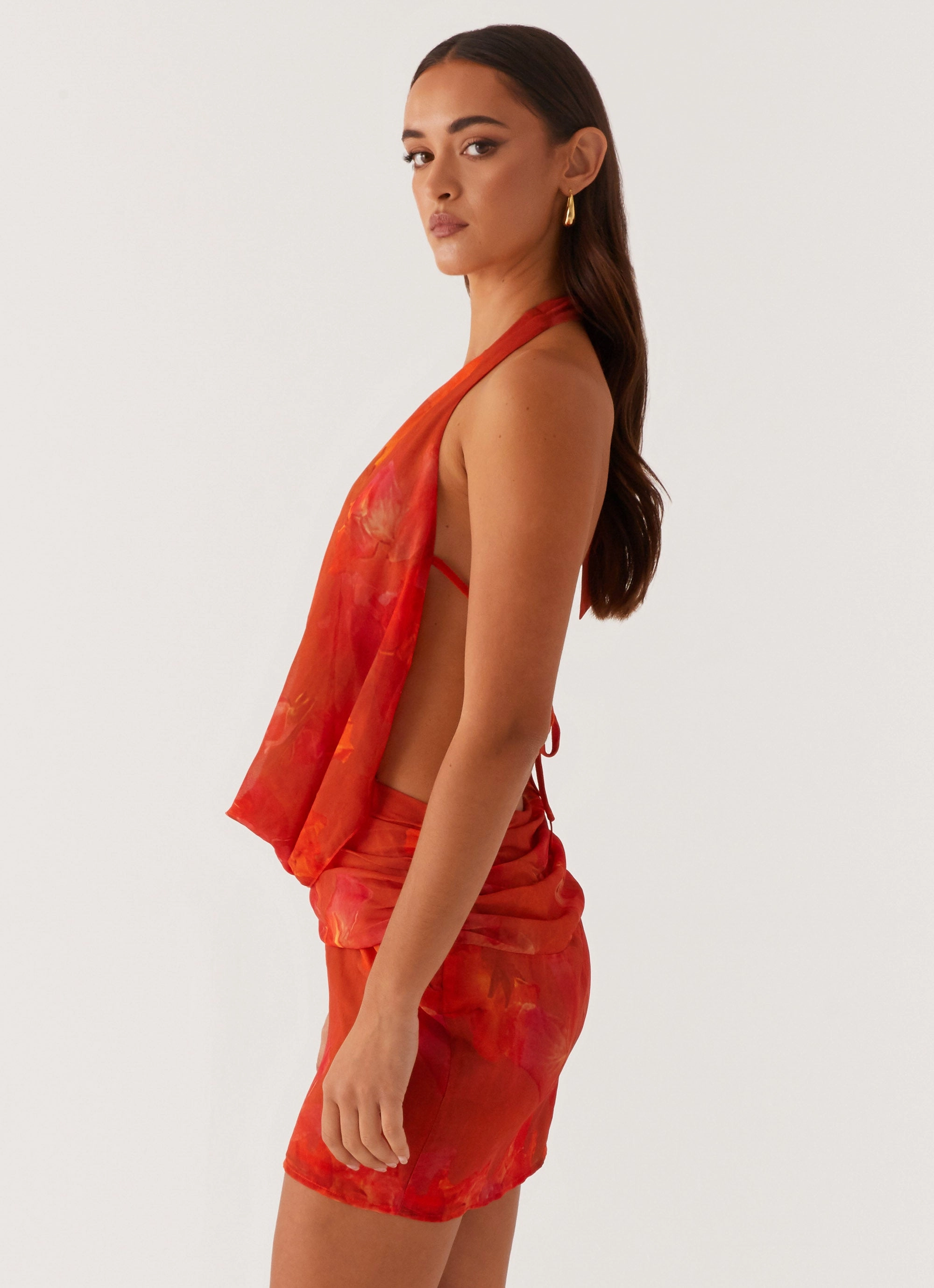 Elysia Chiffon Mini Dress - Amber Animal Print Simple Look