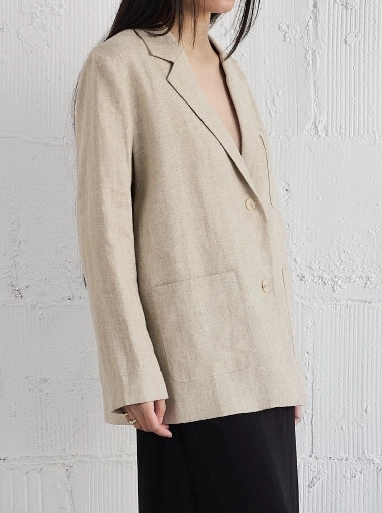 ReversibleStyle Minimalist Aesthetic Malia Blazer - Natural