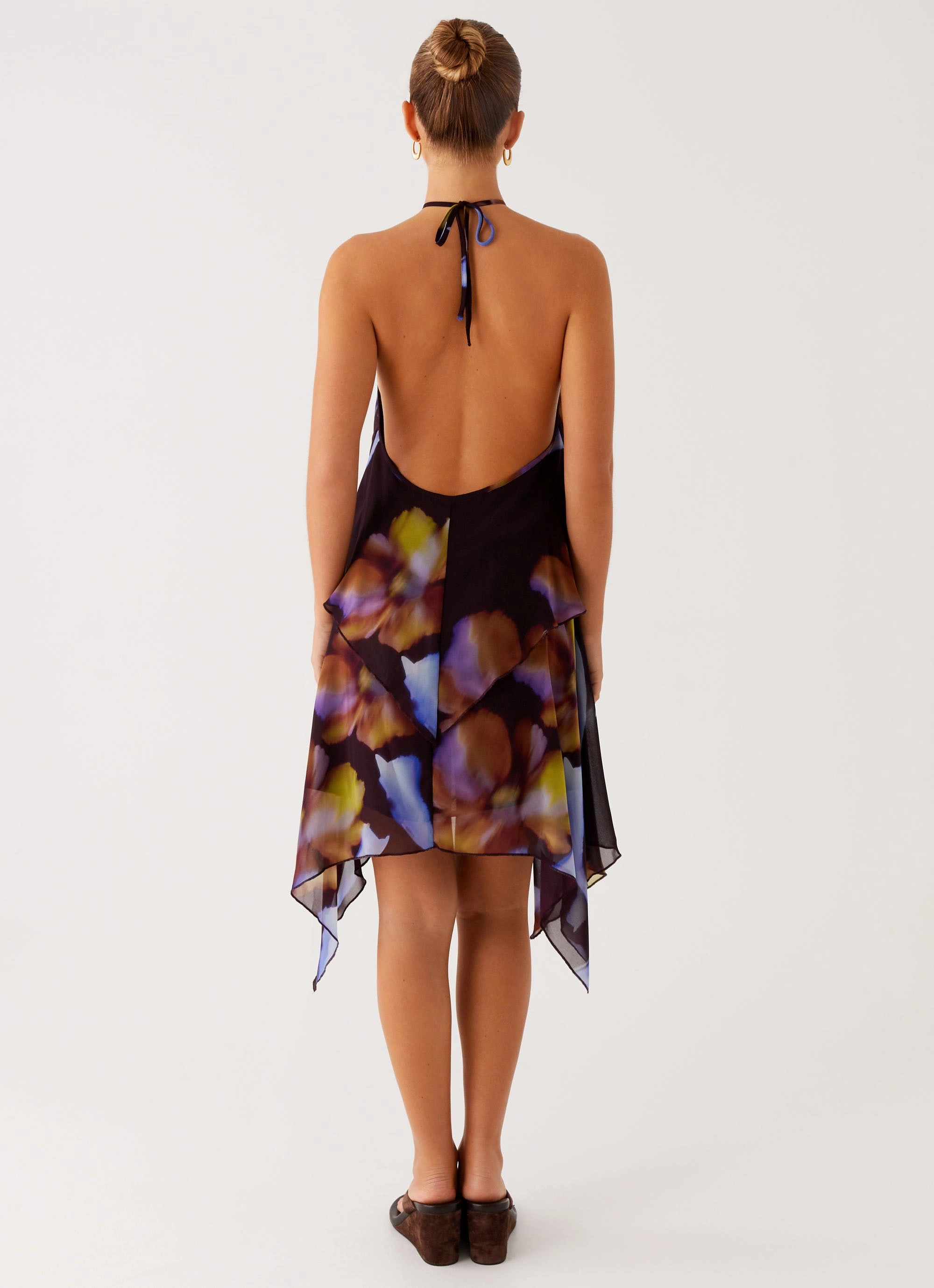Verbena Midi Dress - Dark Floral Texture Blend Weekend Style