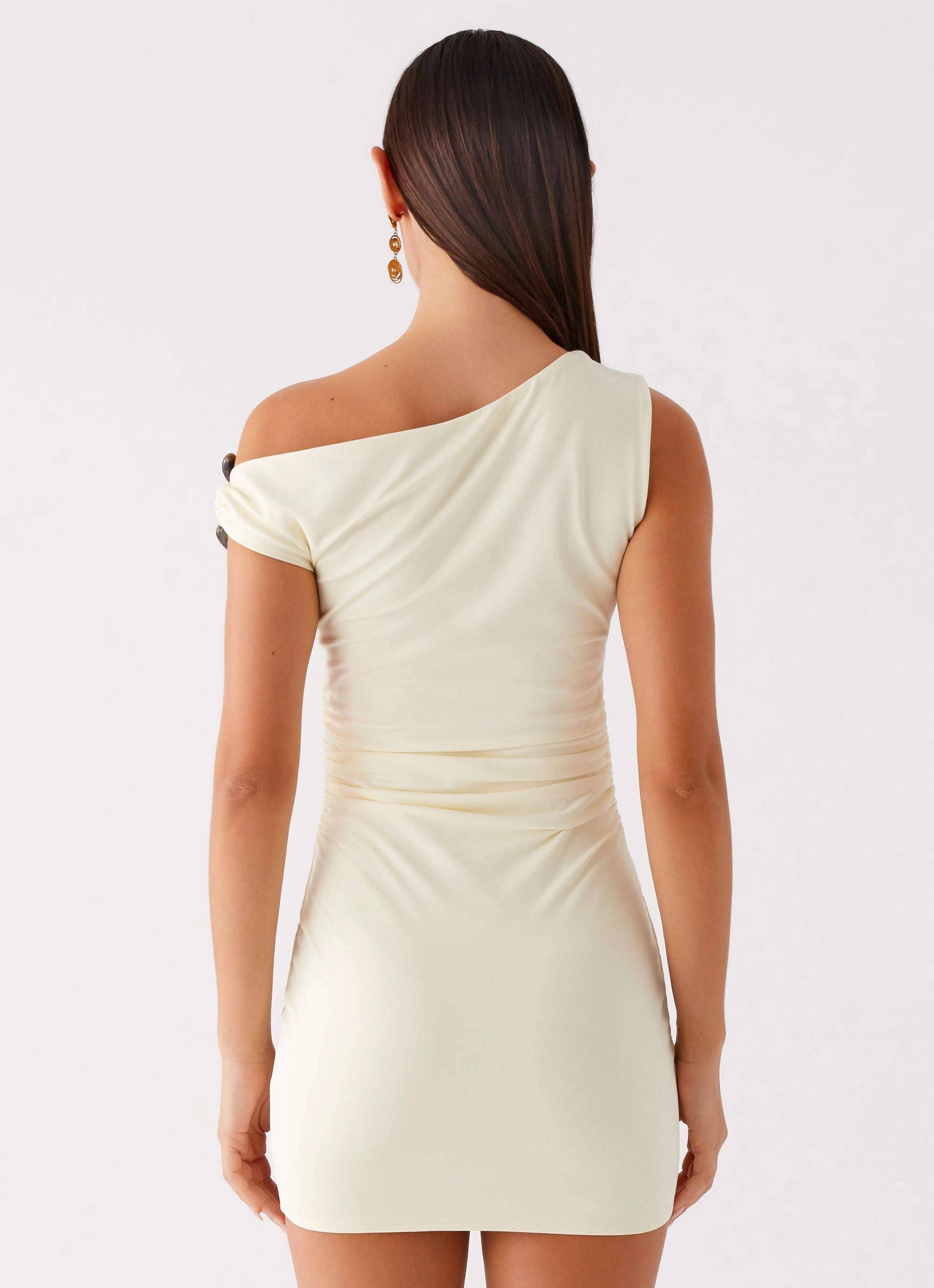 Coordinated Set Gentle Vibe Seraphina One Shoulder Mini Dress - Yellow