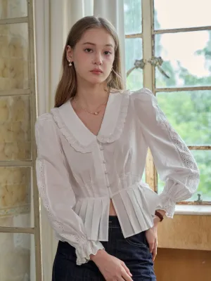 Palmer V-Neck Puff Sleeves Blouse AntiPilling Surface