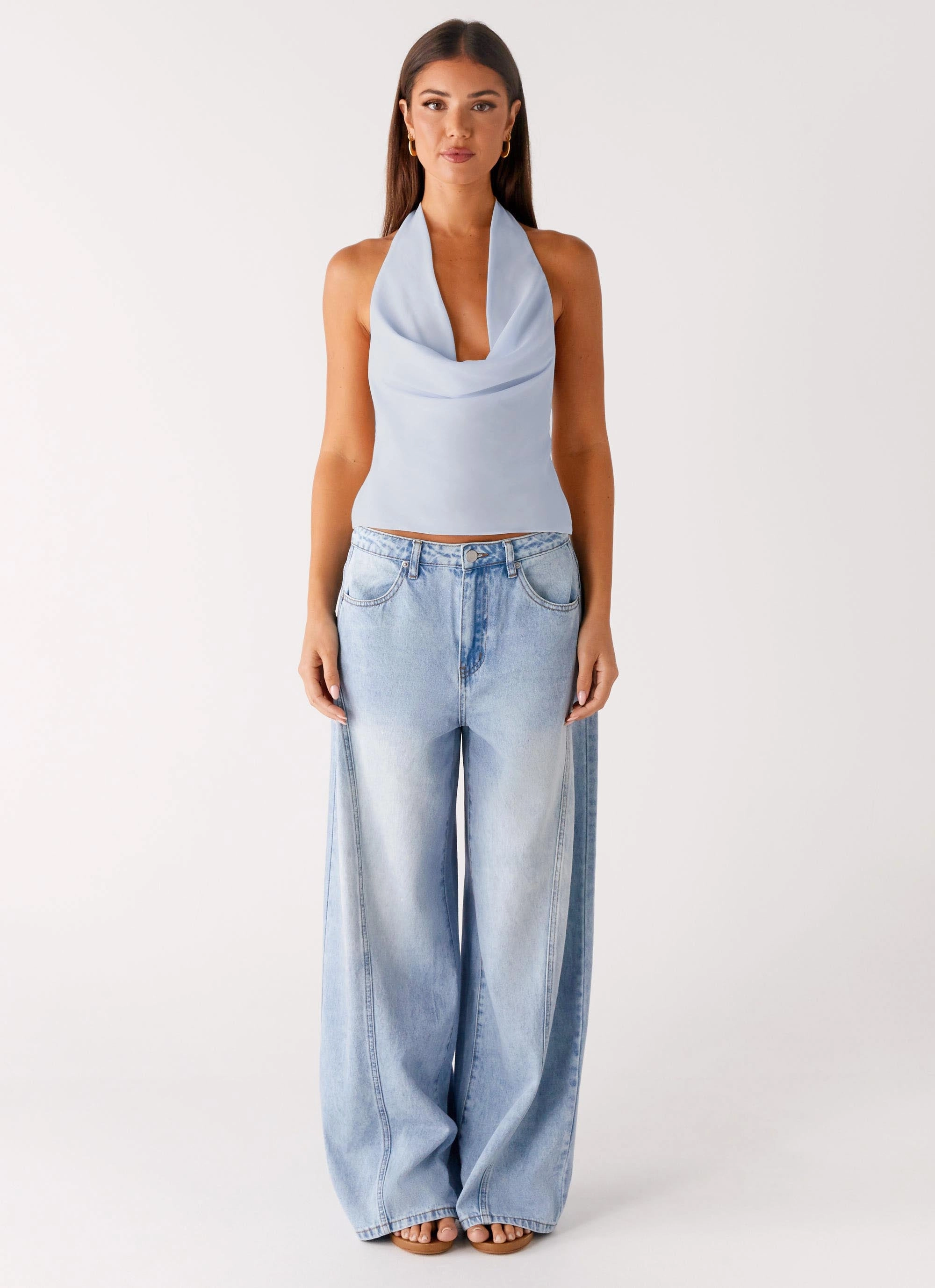 QuickDryTechnology Charli Cowl Top - Blue