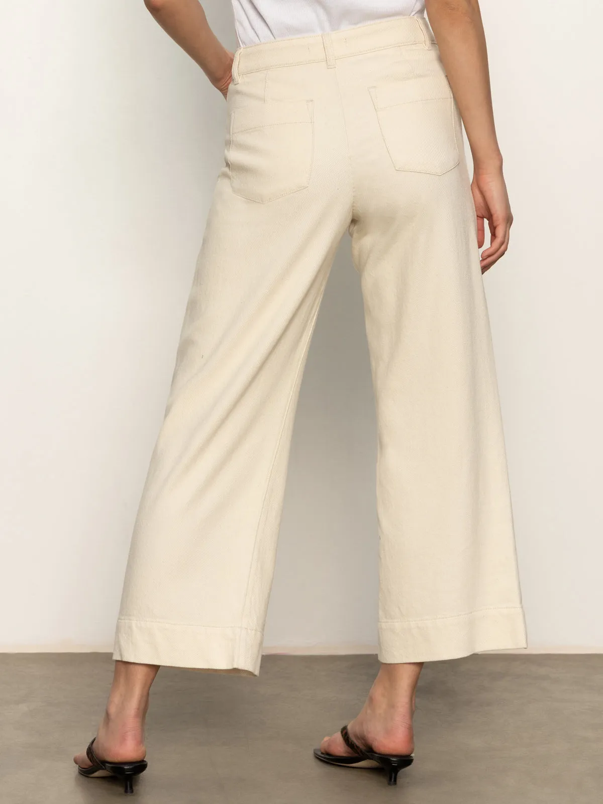 Soft and Stretchy Premium Quality Soft Marine Wide Leg Standard Rise Crop Pant Macrame