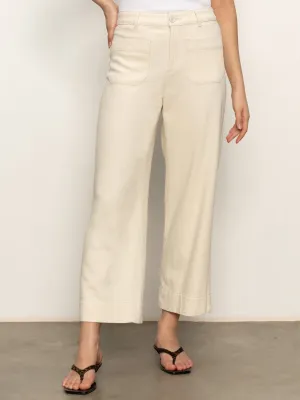 Soft Marine Wide Leg Standard Rise Crop Pant Macrame Chic Vibe