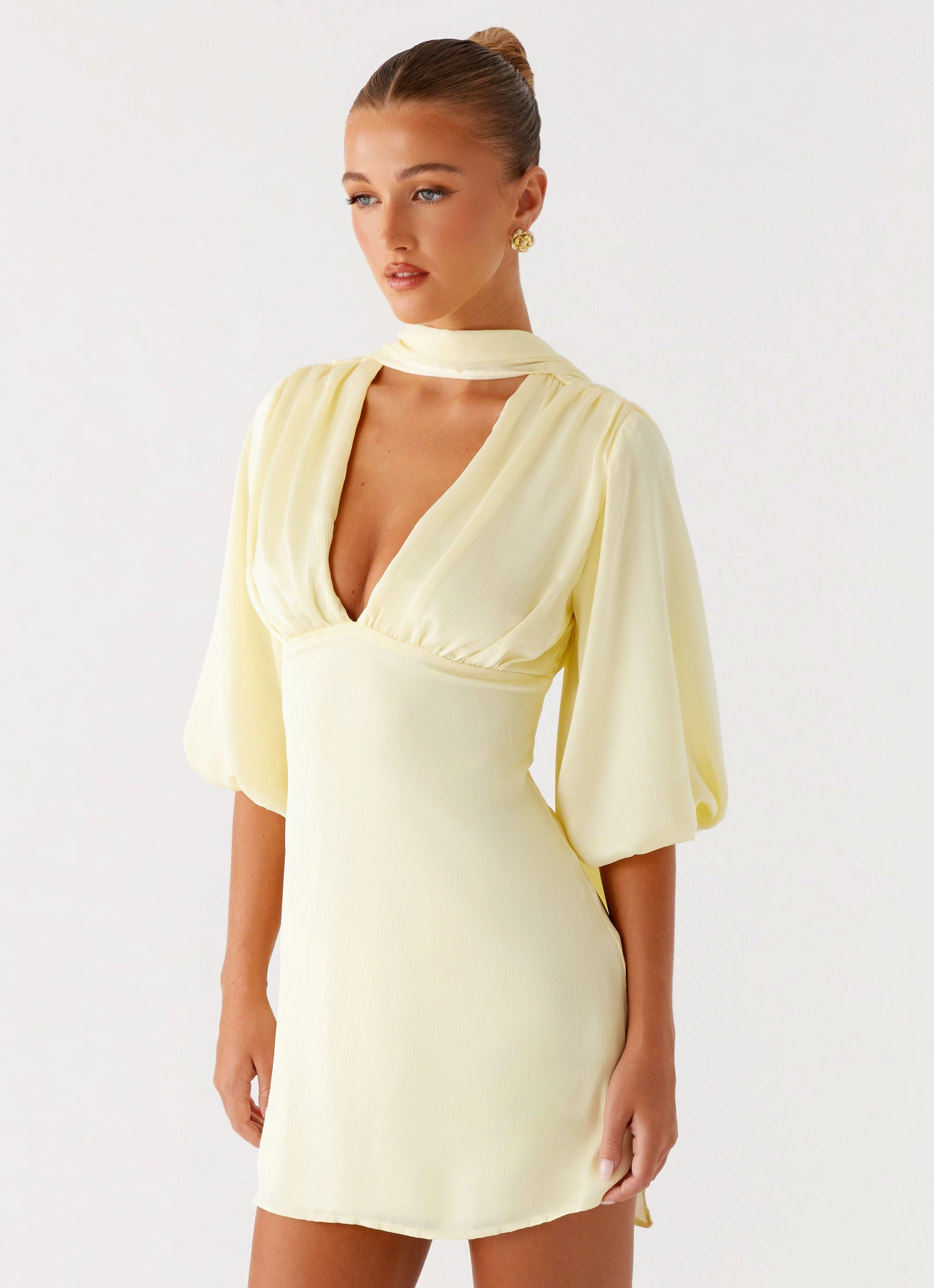Vibrant Flow Mary Mini Dress - Yellow