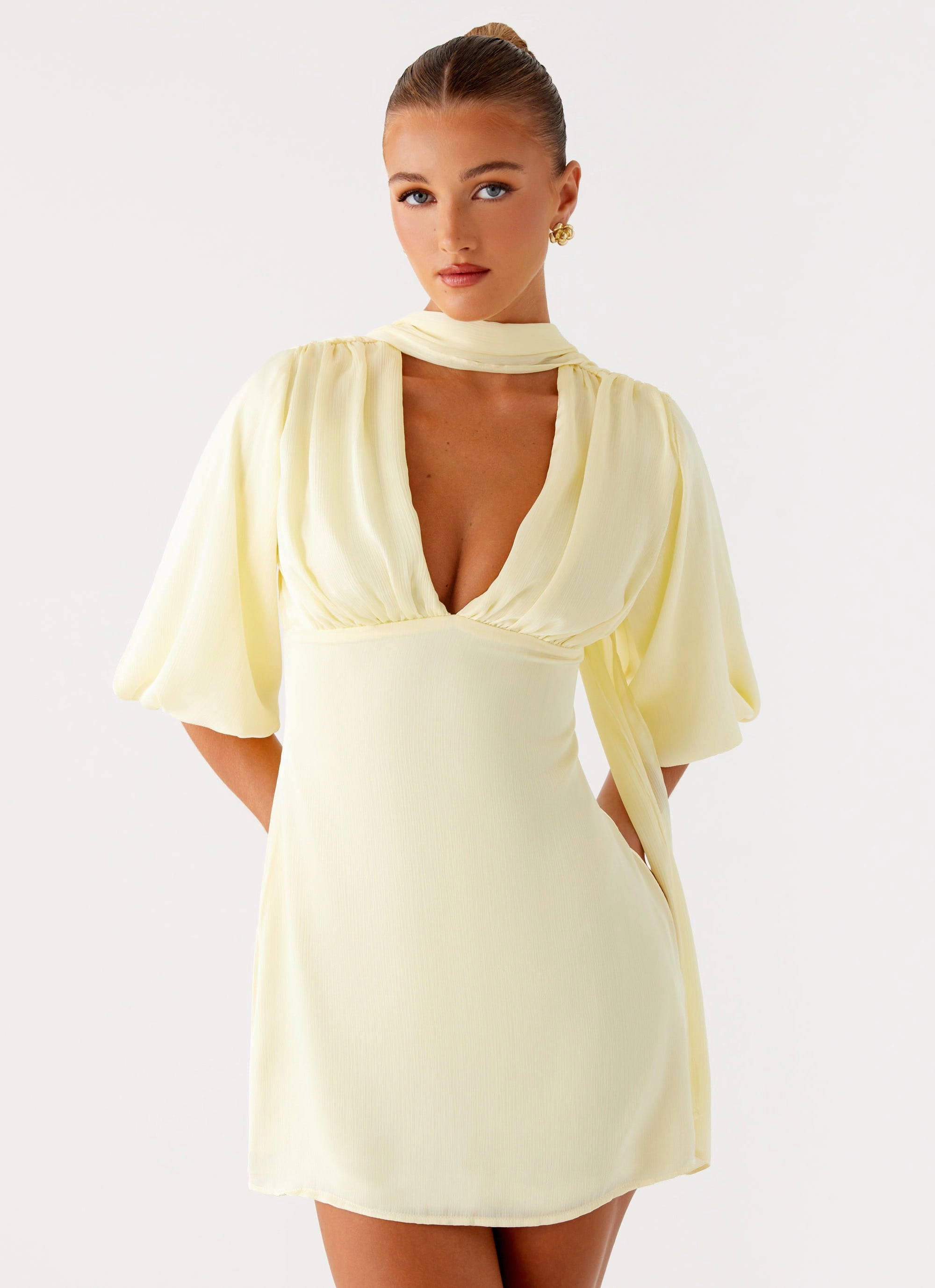 Mary Mini Dress - Yellow Personality Style On-The-Go Outfit