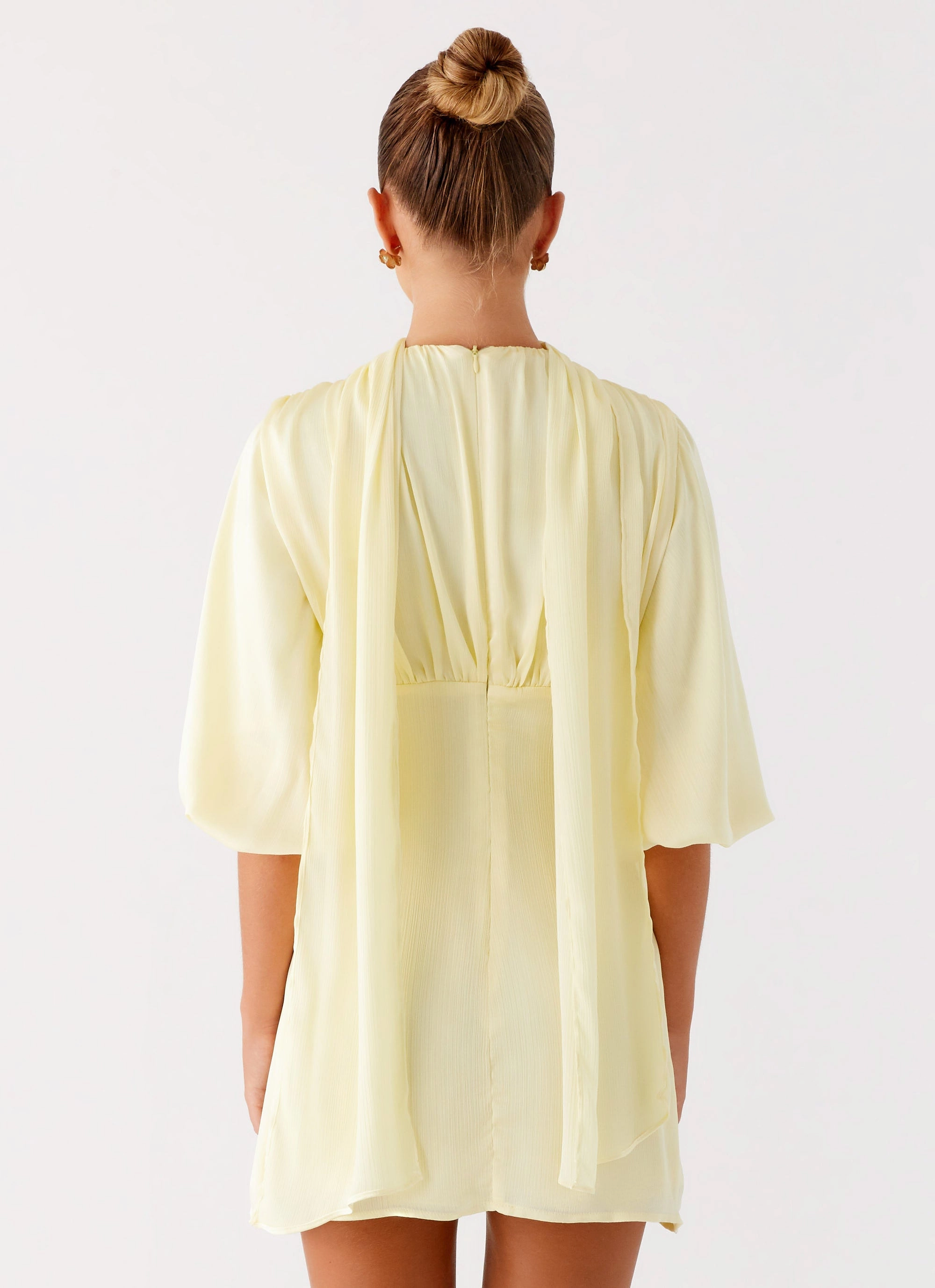 Mary Mini Dress - Yellow Sequined Finish