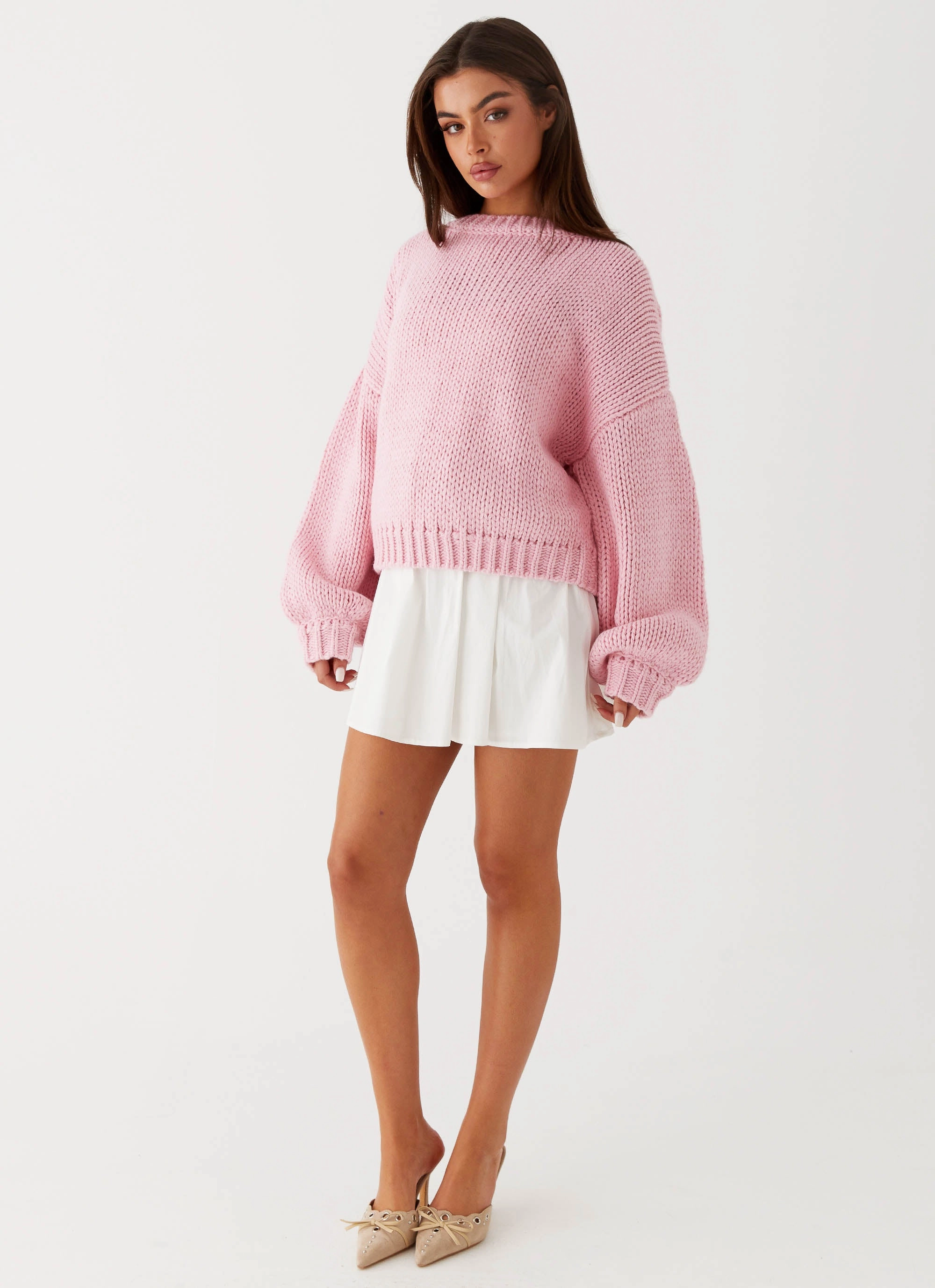 Costella Knit Sweater - Pink MultiPocketLayout