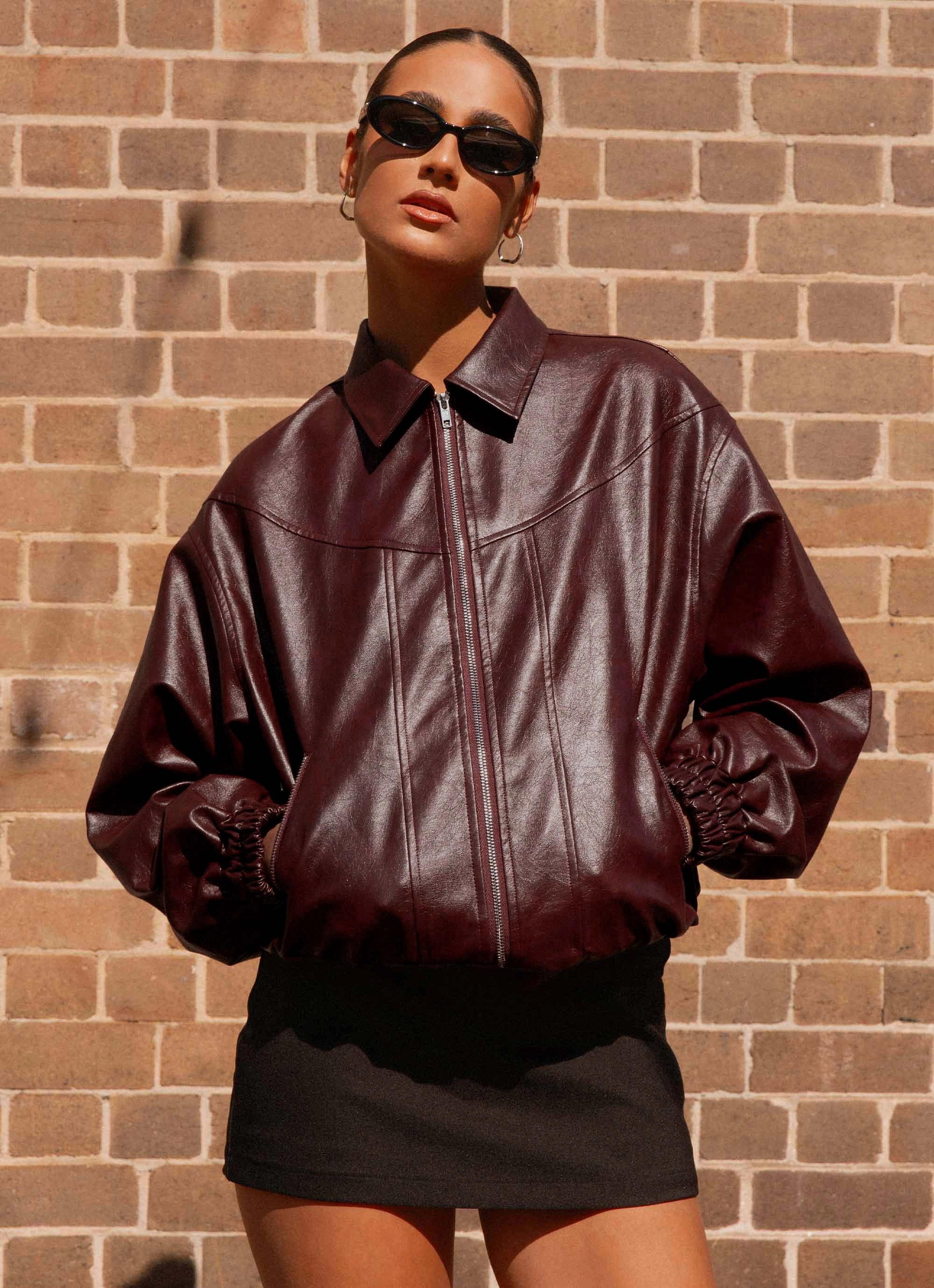 Limited Edition TearResistant Ripstop Nylon Holland Bomber Jacket - Wine