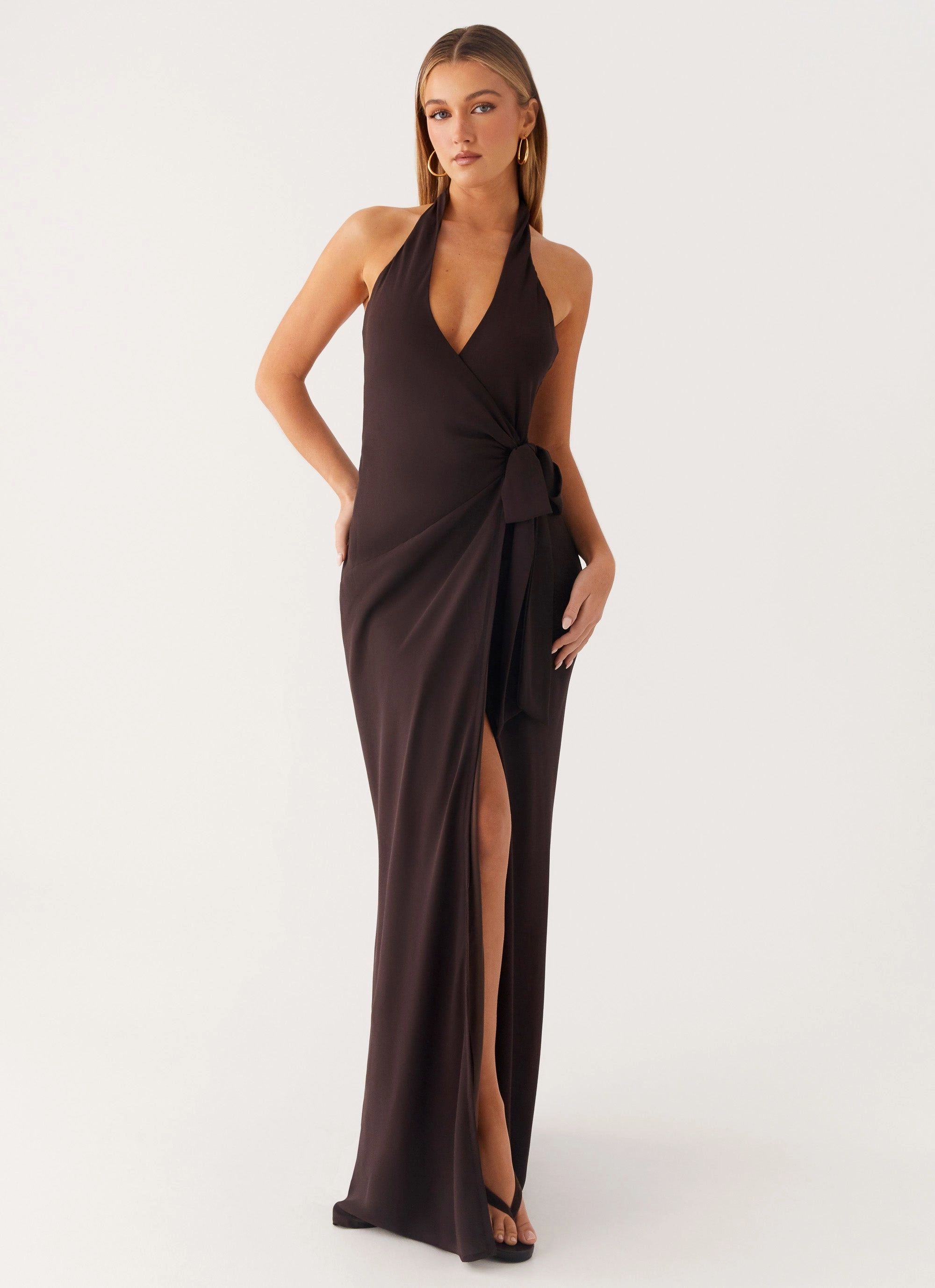 Silky Layer So Chic Maxi Dress - Cool Chocolate
