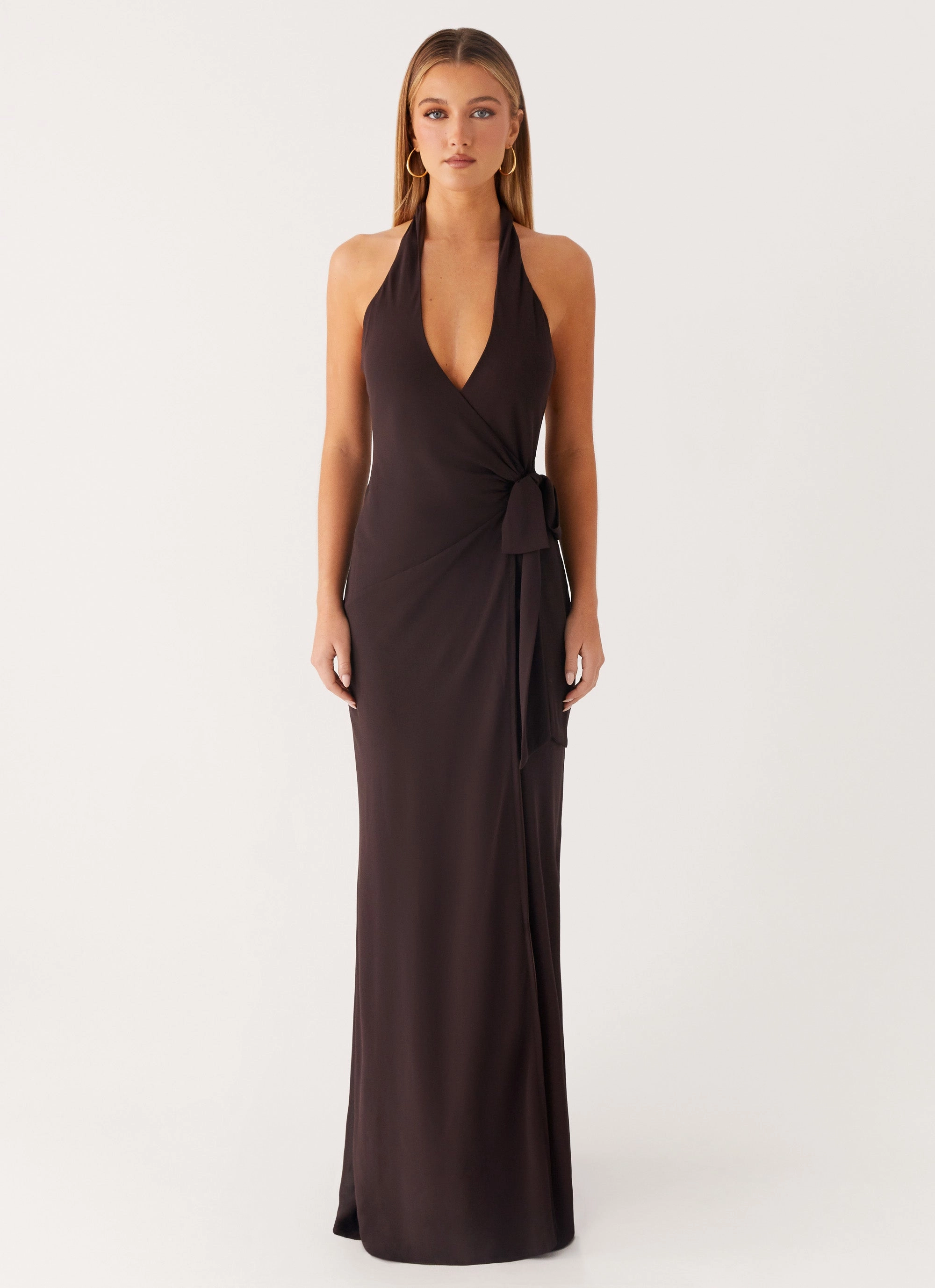 So Chic Maxi Dress - Cool Chocolate Polished Finish