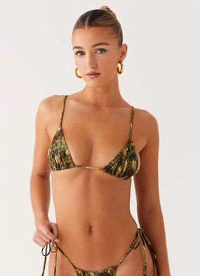 quick dry Soffa Bikini Top - Cyber Floral