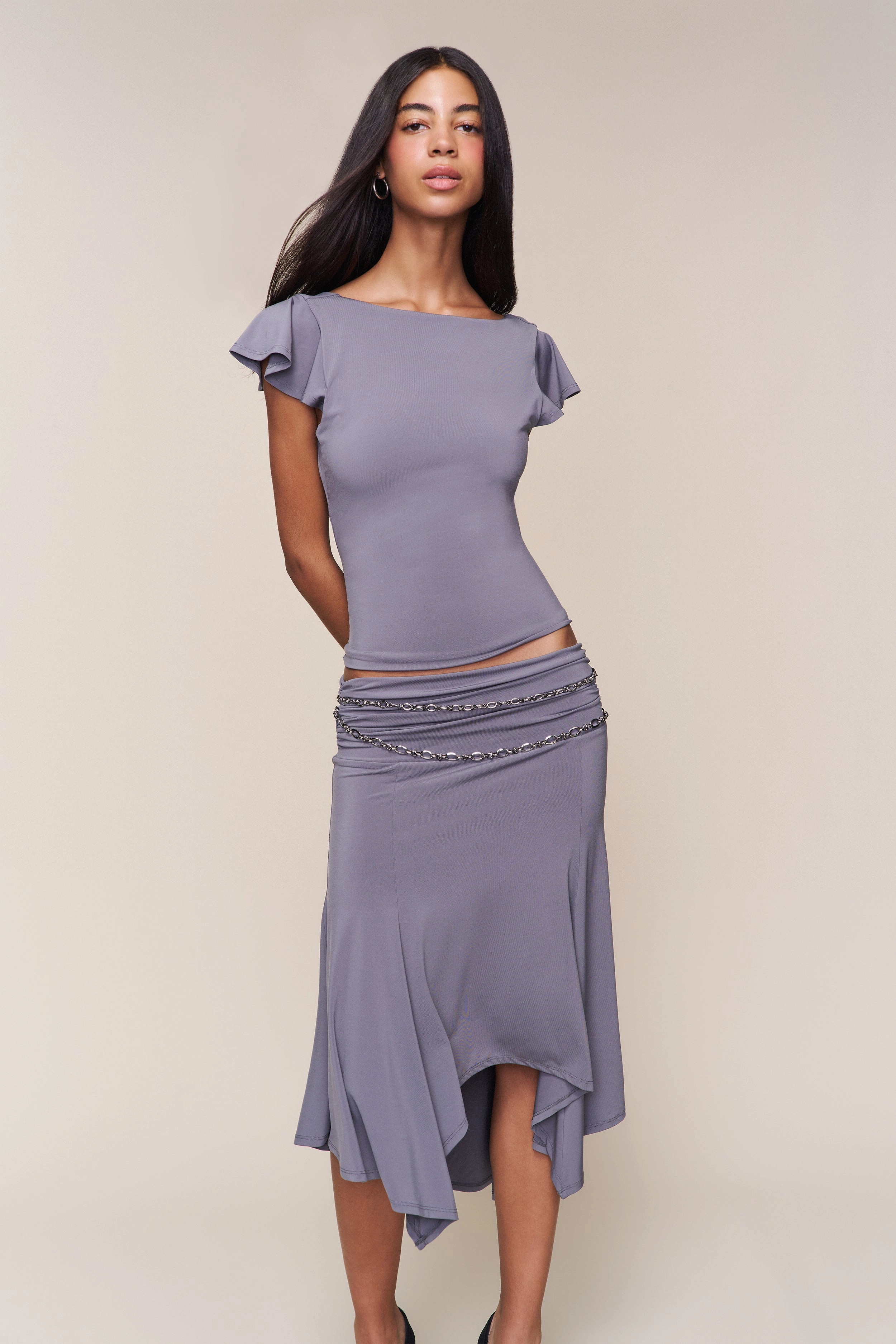 Sleek Flow Soffiano Skirt