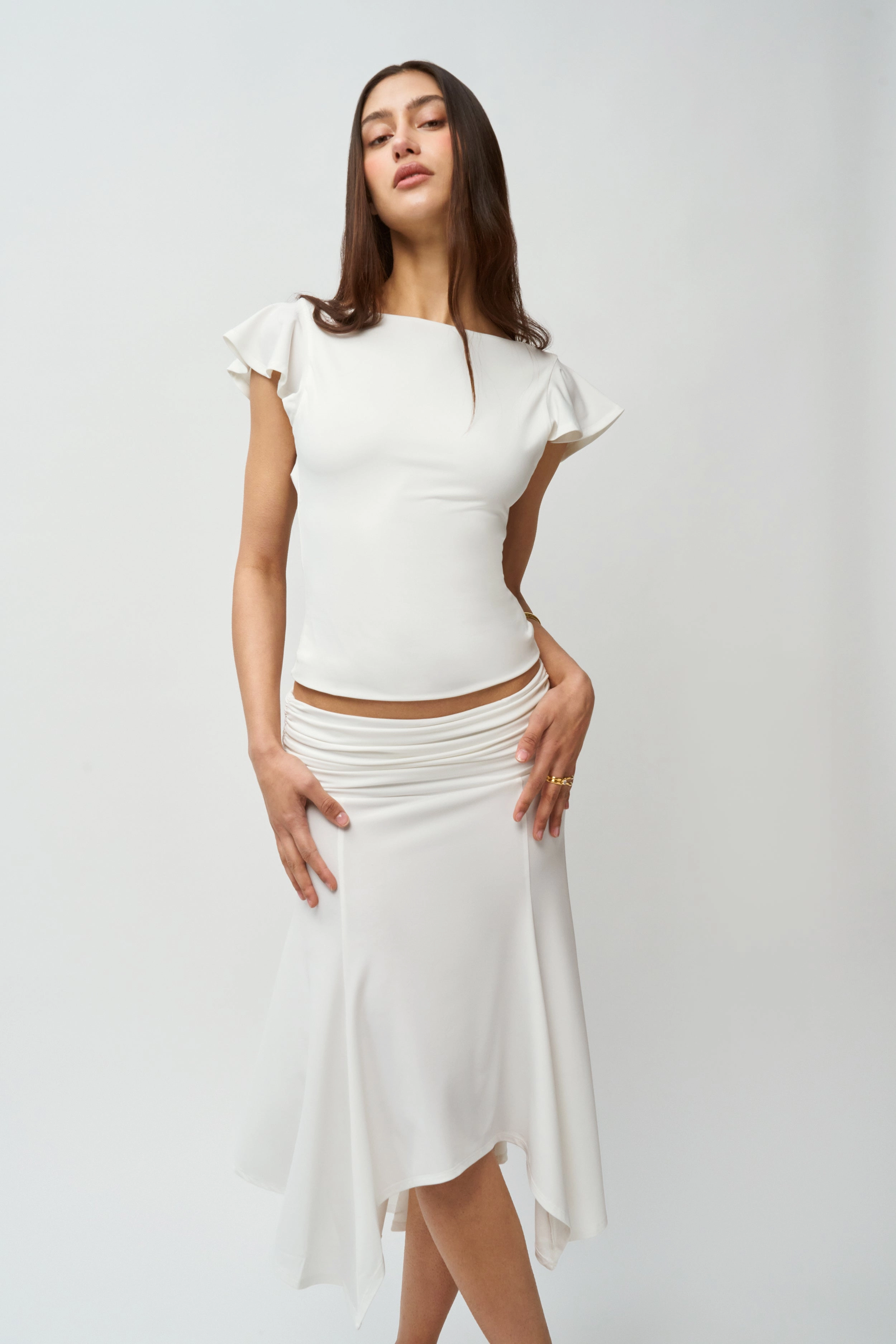 High Waist Soffiano Skirt