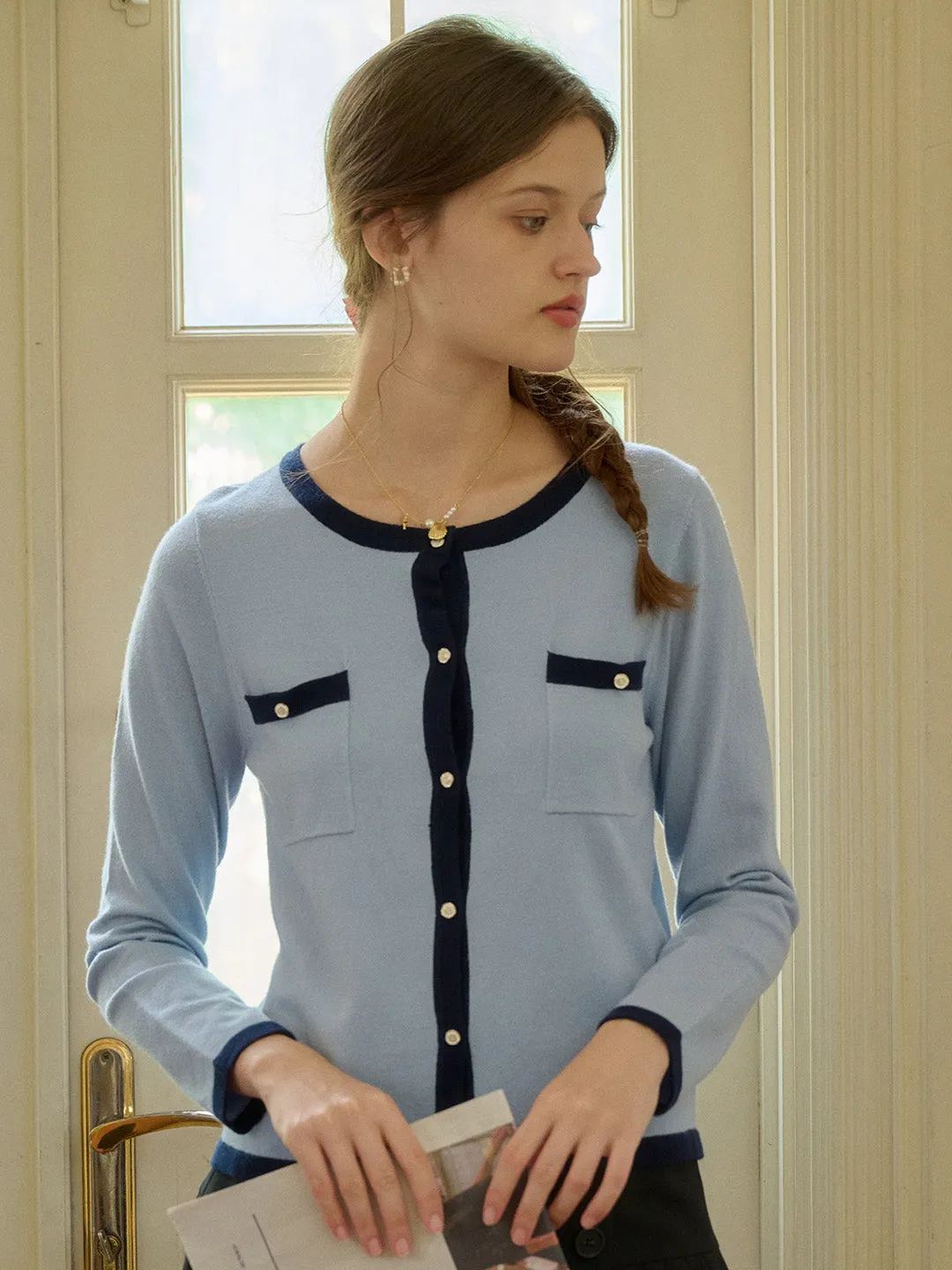 ??Final Sale??Willa Round Neck Knitted Cardigan Tagless Neckline Design LowMaintenance Fabric