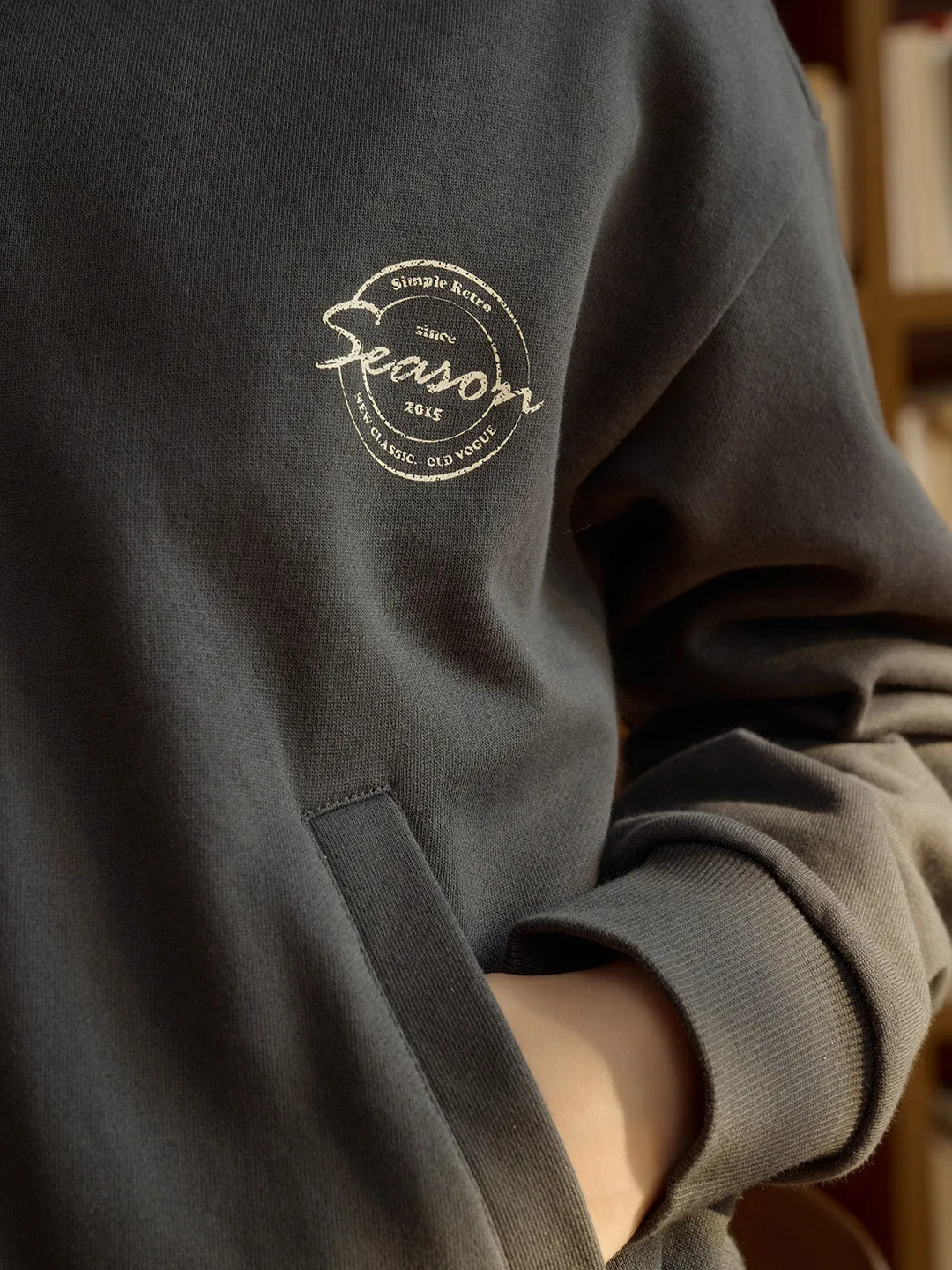 Tear Resistant Long Sleeve Polo Robin Casual SR Exclusive Design Printed Lapel Cotton Sweatshirt