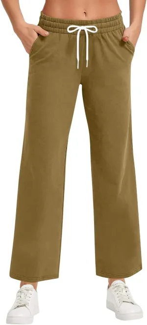 Soft Pajama Pants for Women, Wide Leg Comfy Casual Lounge Baggy Sweatpants Drawstring Workout Pants Pockets