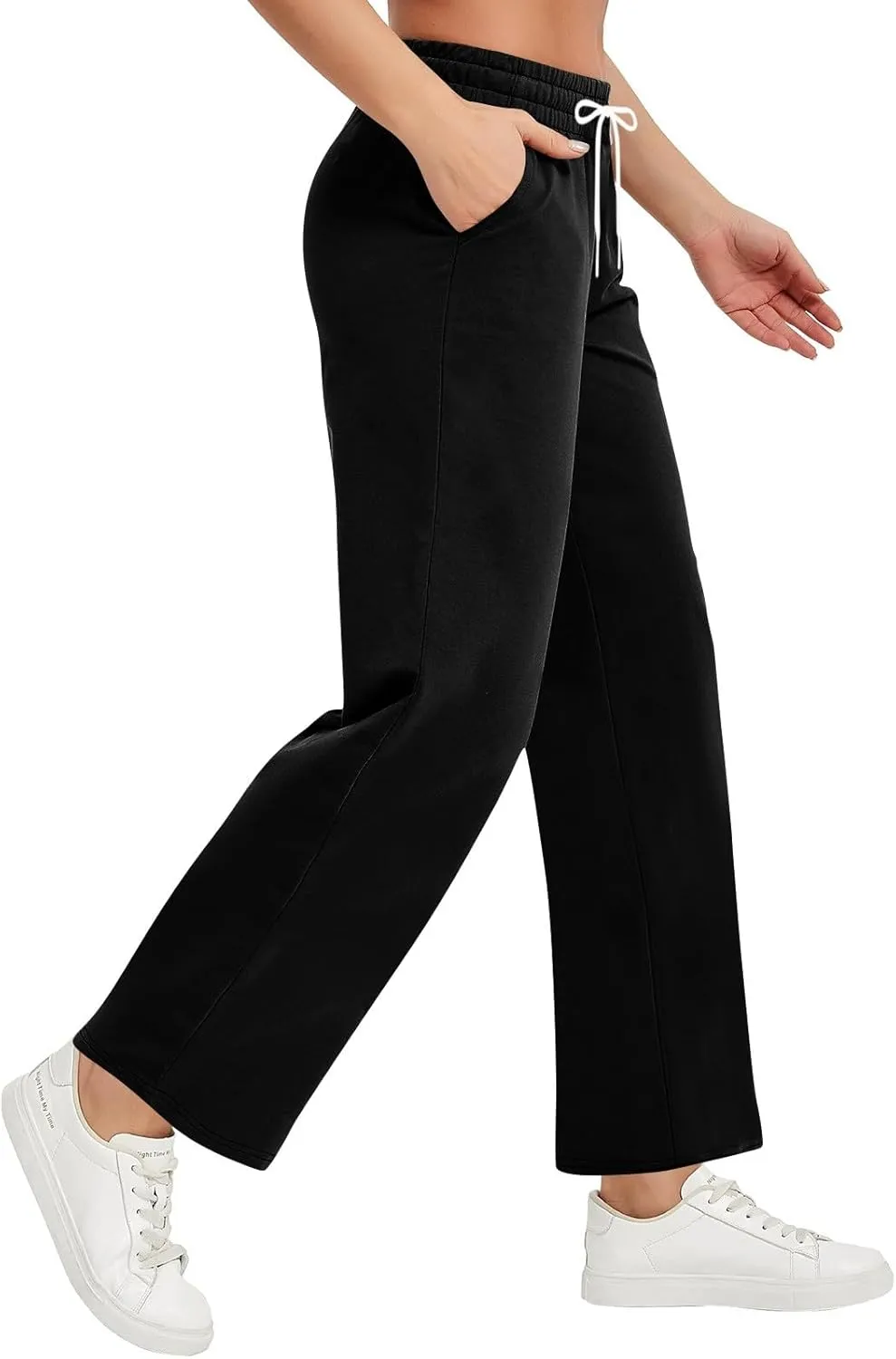 Soft Pajama Pants for Women, Wide Leg Comfy Casual Lounge Baggy Sweatpants Drawstring Workout Pants Pockets