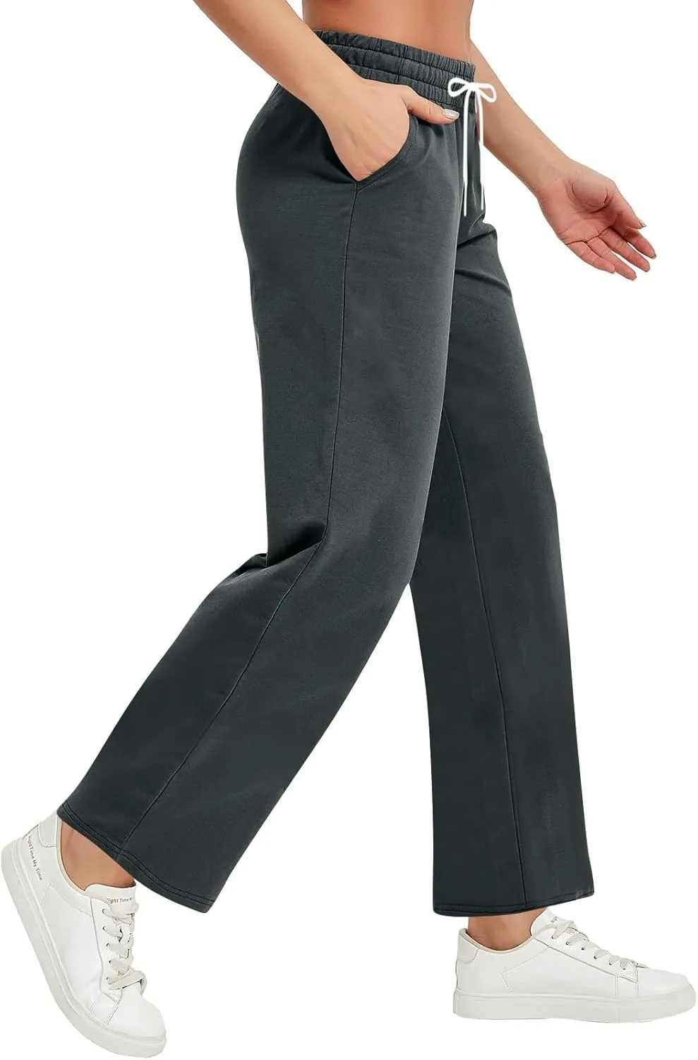 Soft Pajama Pants for Women, Wide Leg Comfy Casual Lounge Baggy Sweatpants Drawstring Workout Pants Pockets