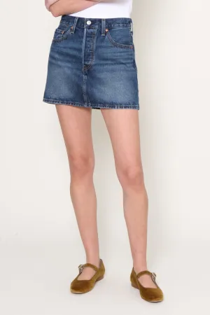 WrinkleResistantMaterial Icon Denim Mini Skirt Lost Peace Of Mind