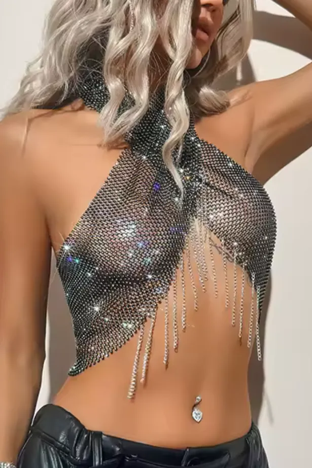 Ultraviolet Protection Fabric BambooBlend The Palms Rhinestone Top