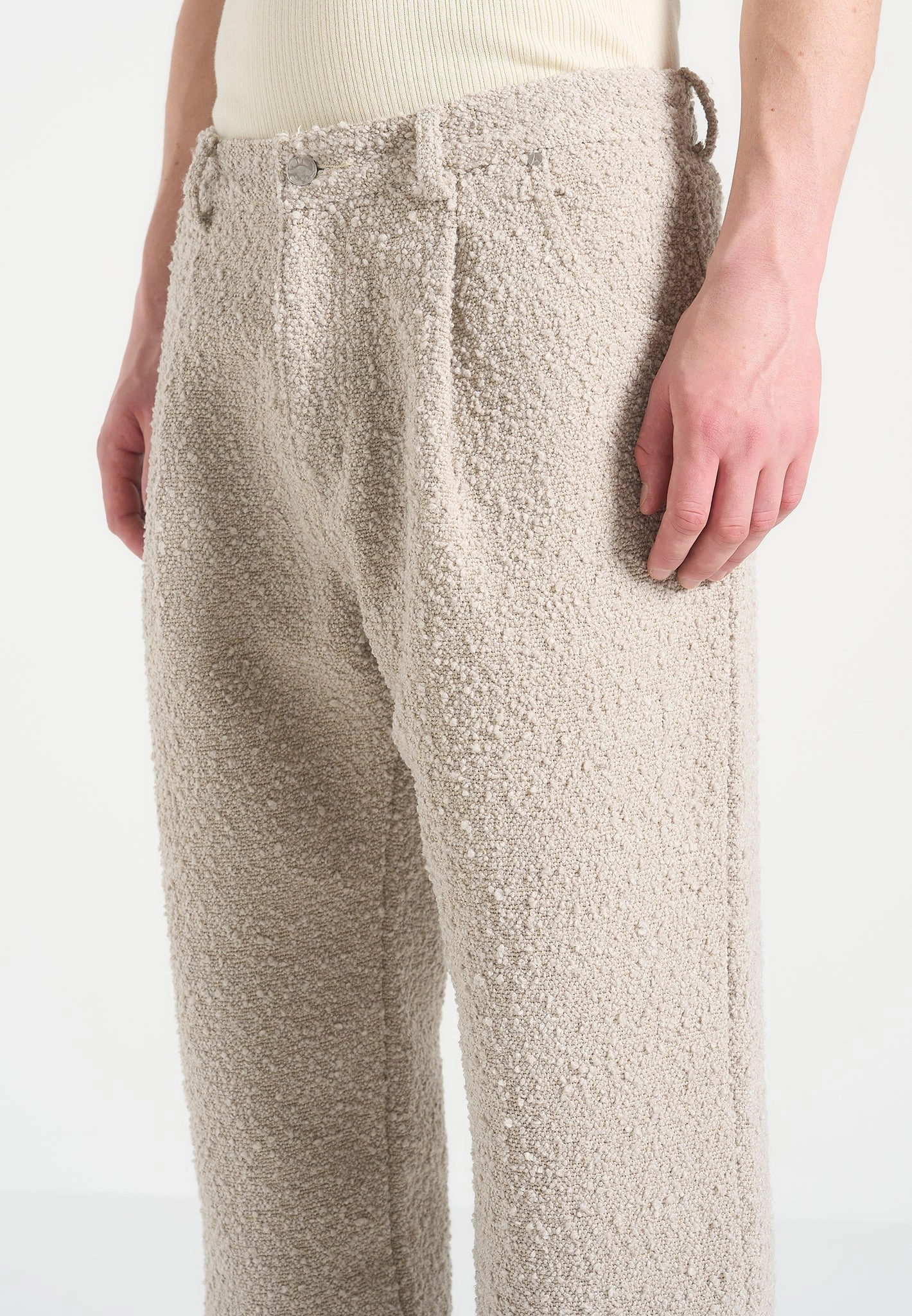 Smooth Style Arnault - Boucle Pleated Jeans - Beige