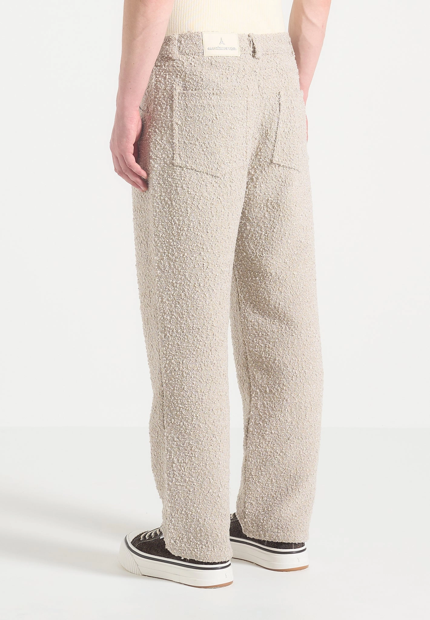 Arnault - Boucle Pleated Jeans - Beige Multi Layer Knee Reinforcement Sleek Waist Design