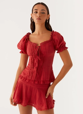 Designer Label Hundred Percent Mini Skirt - Red