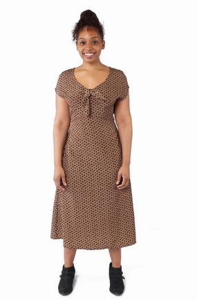 Tatiana Dress in Mocha Dot Walk Grace Floor-Length