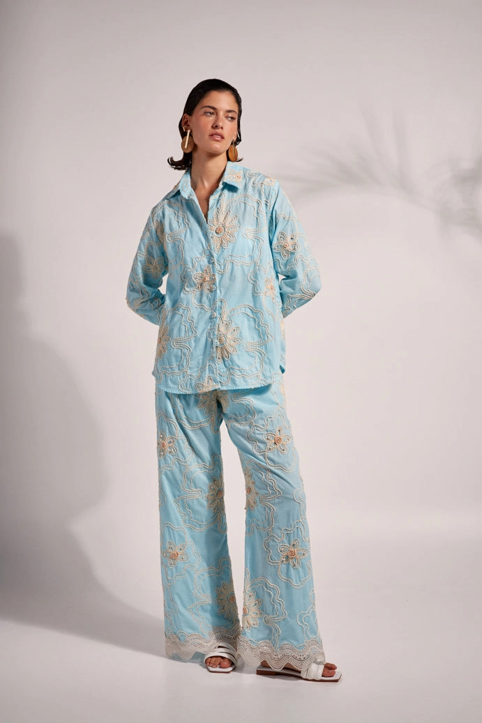 BEA PANTS BABY BLUE Versatile Fashion Lightweight insulation