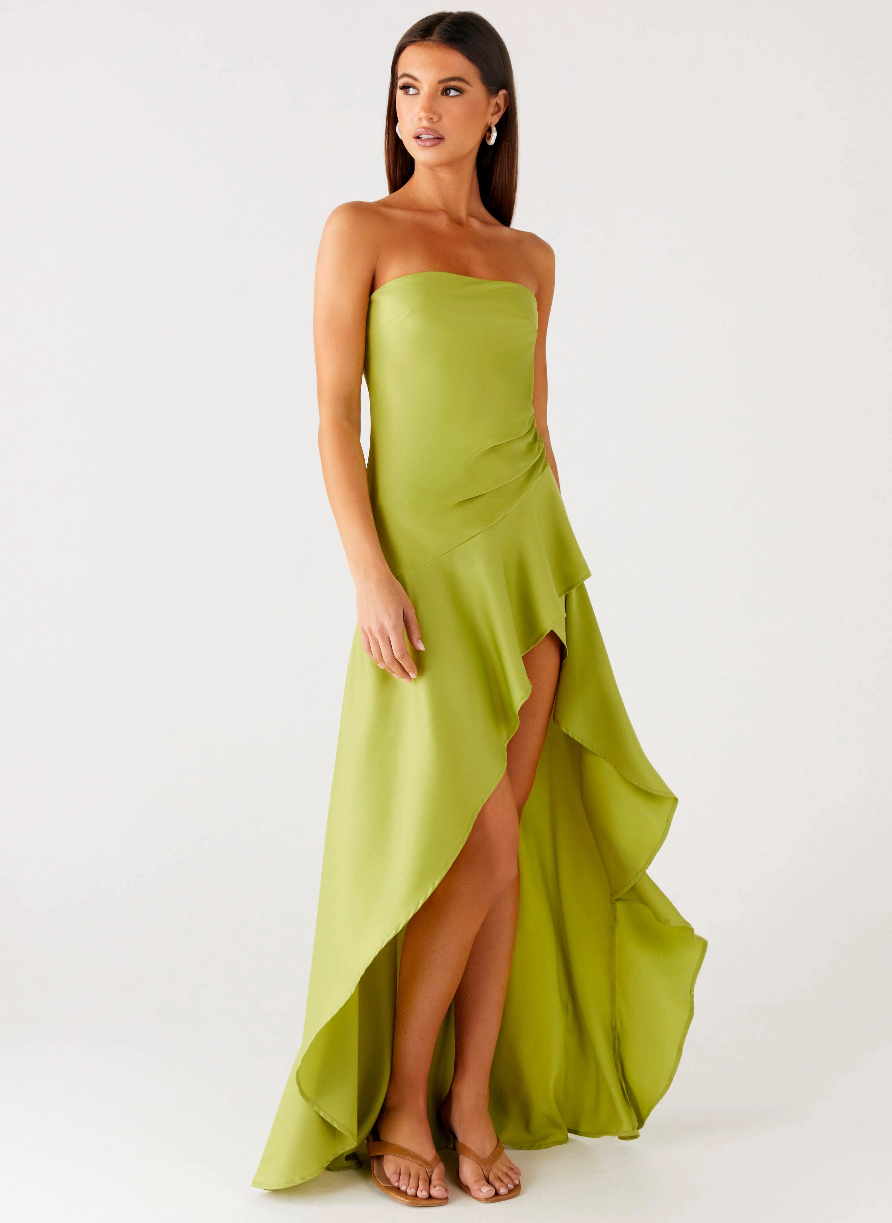 Gentle Drape Mood Glow Bodie Maxi Dress - Lime