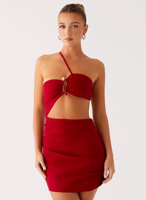 Statement Color Comfort Innovation Gossip Mini Dress - Red