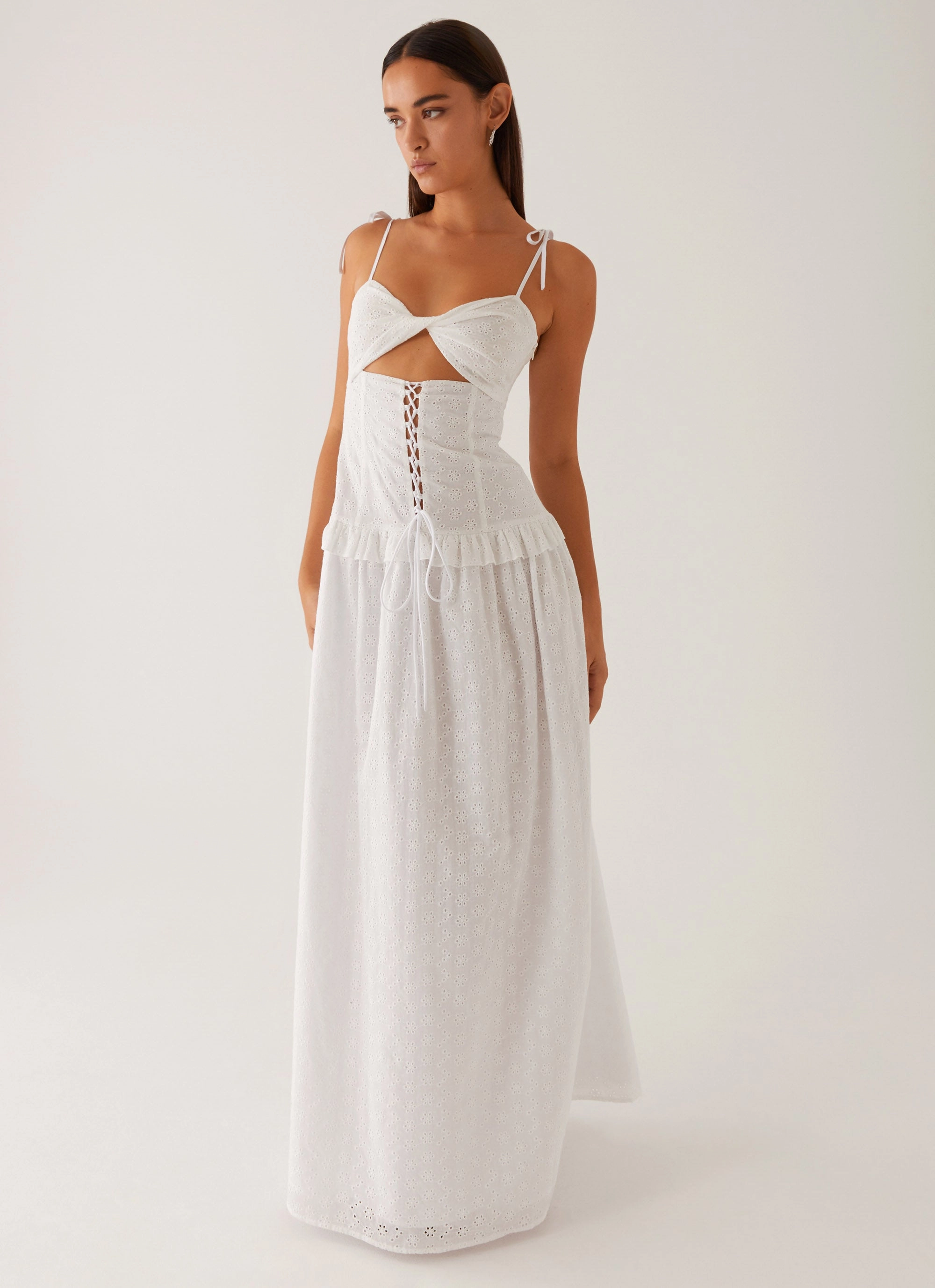 Luxury Feel Reveria Twist Maxi Dress - Ivory