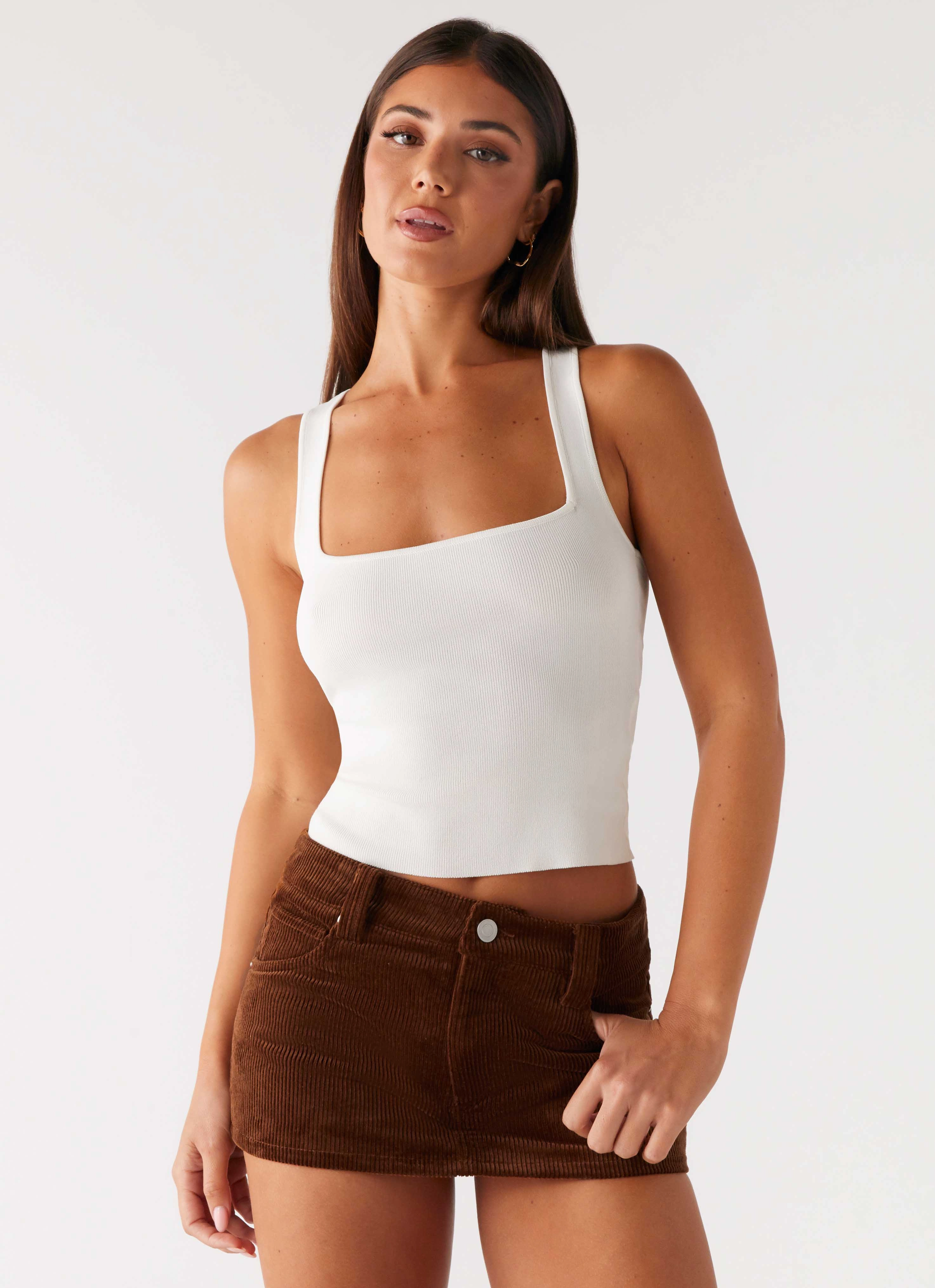 Tropics Low Rise Cord Mini Skort - Walnut Clean Mood