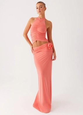Bold Edge Jayce Maxi Skirt - Salmon